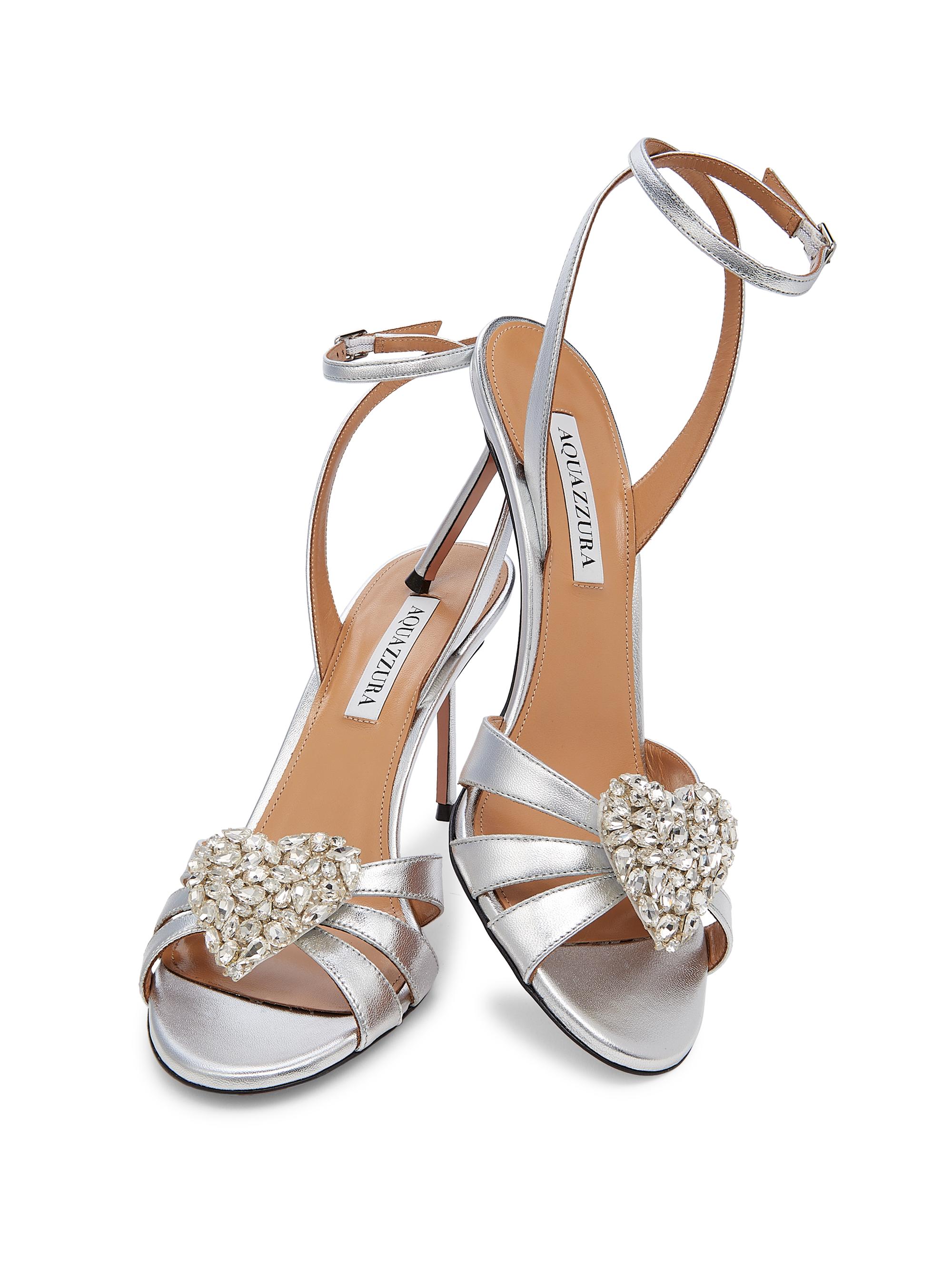 Aquazzura Love Me 85MM Crystal-Embellished Sandals | Saks Fifth Avenue