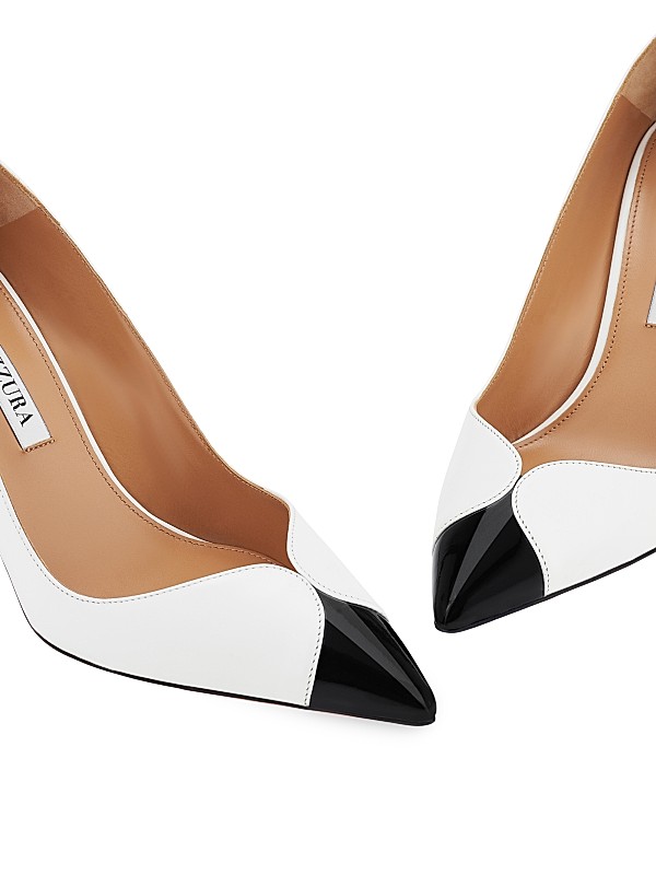 Shop Aquazzura Pinot 85MM Leather Ankle-Strap Pumps | Saks Shop Aquazzura Pinot 85MM Leather Ankle-Strap Pumps | Saks