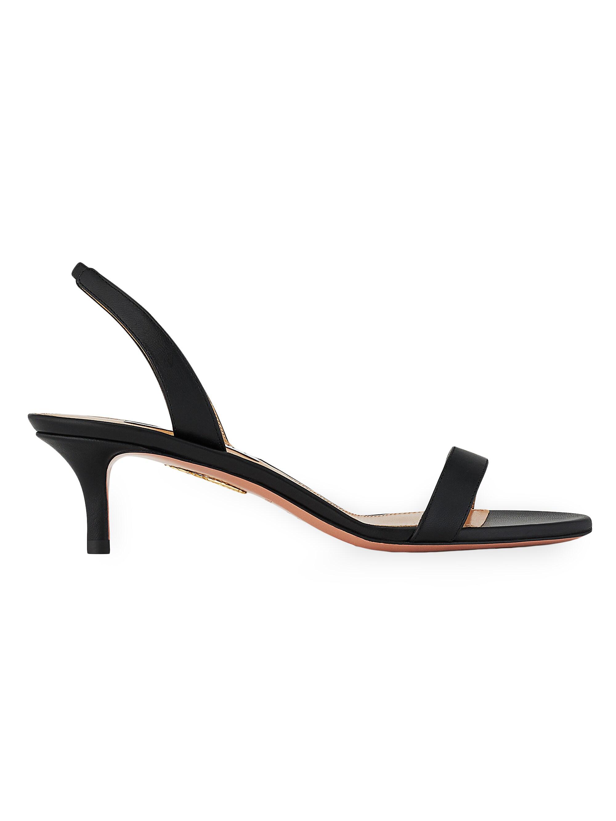 Aquazzura So Nude 50MM Leather Slingback Sandals | Saks Fifth Avenue