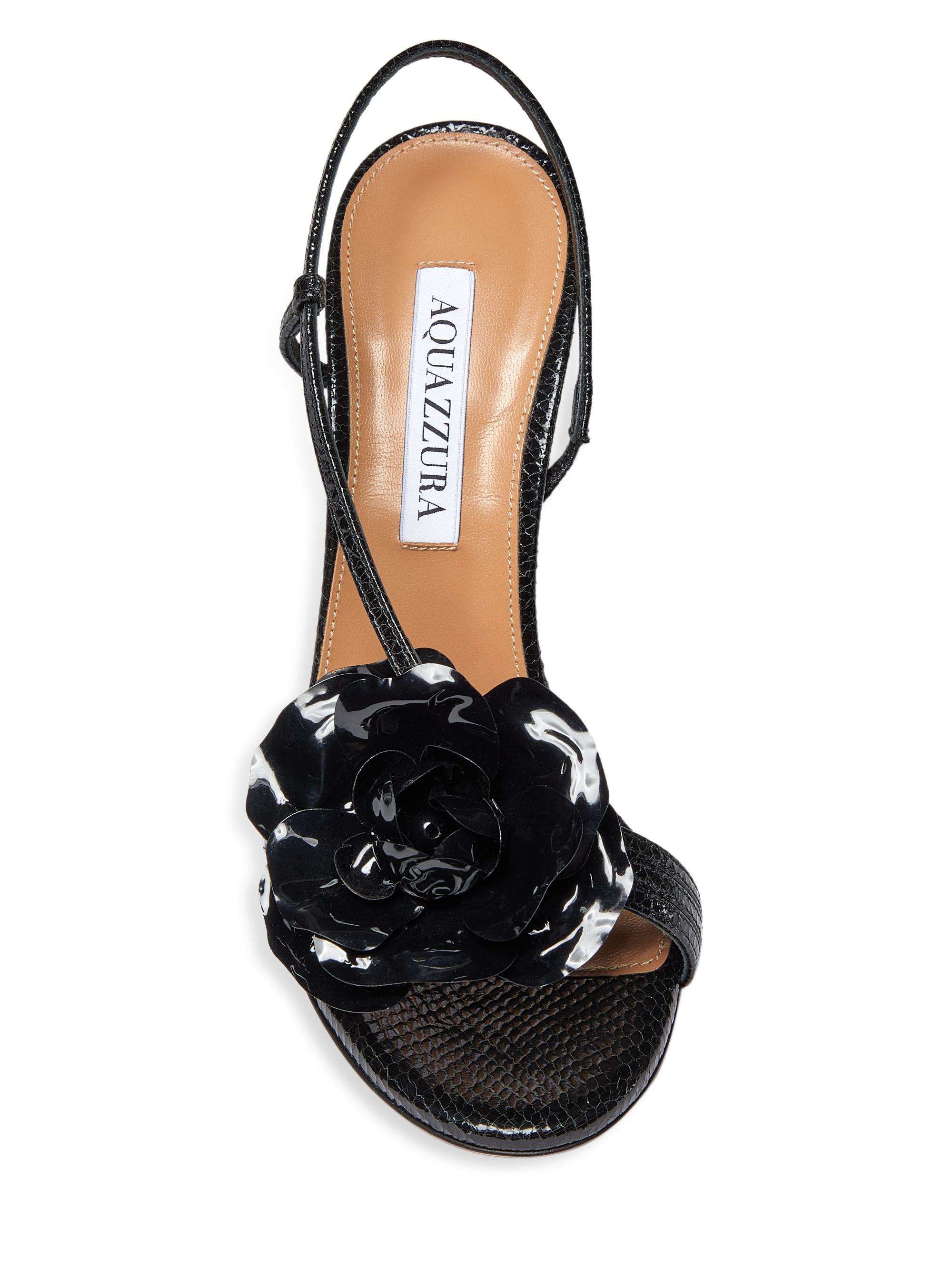 Aquazzura Paris Rose 105MM Leather Sandals | Saks Fifth Avenue