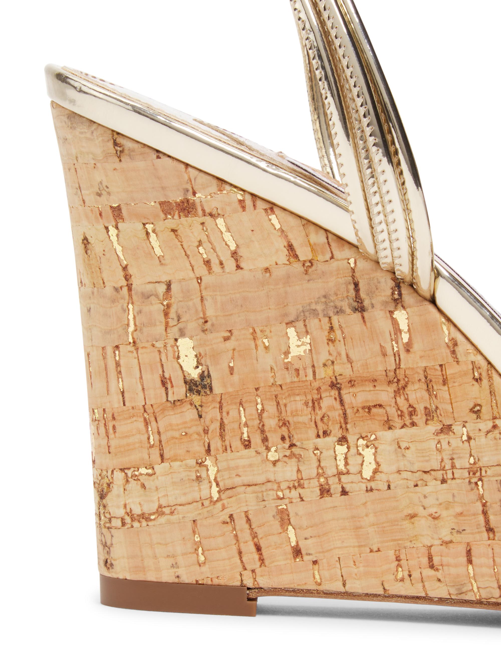 ヴェル ゴールド55cm Aquazzura 85MM Strappy Metallic Wedge Sandals | Saks Fifth