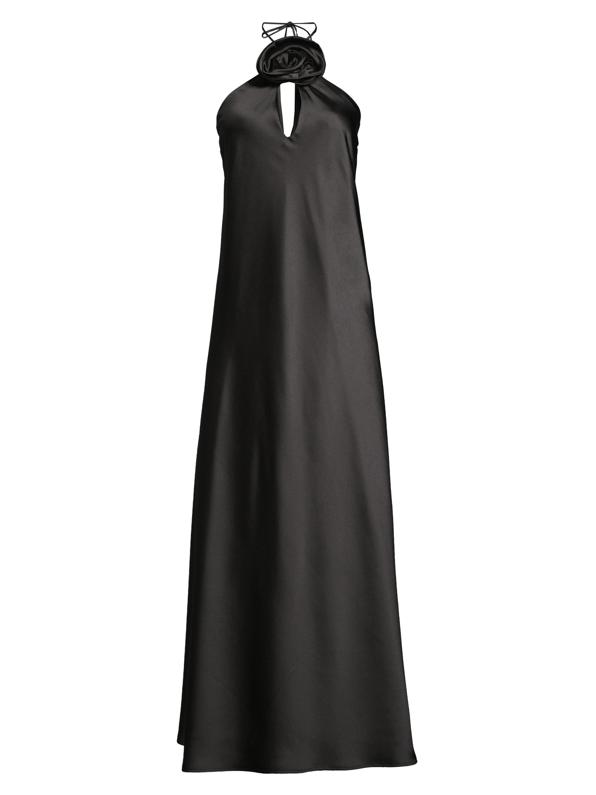 Delfi Women's Bianca Satin Maxi Dress - Black