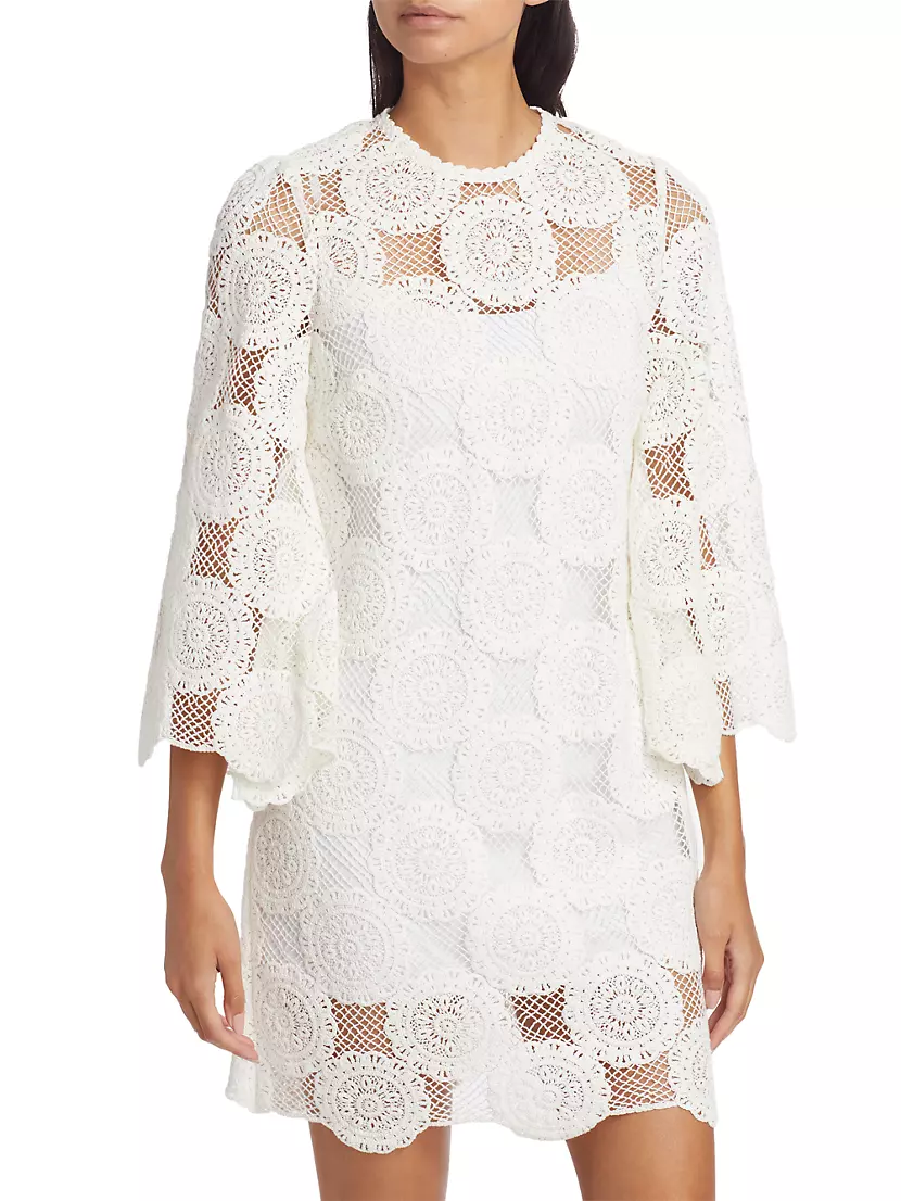 JERYS Contrast Guipure Lace Tunic Dress Make Your Body More Beautiful  (Color : White, Size : Medium) : : Clothing, Shoes & Accessories