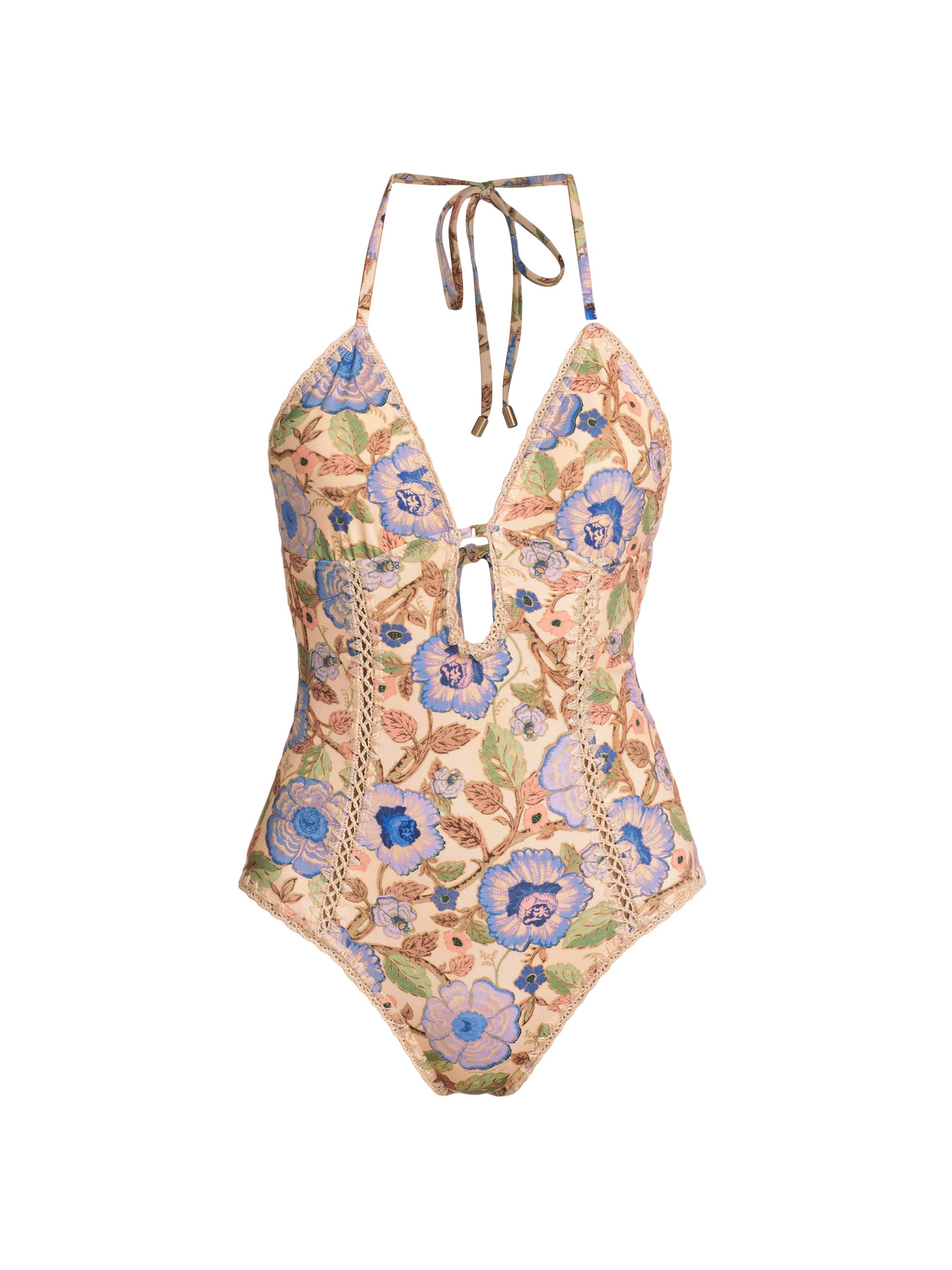 ZIMMERMANN August asymmetric swimsuit - Blue