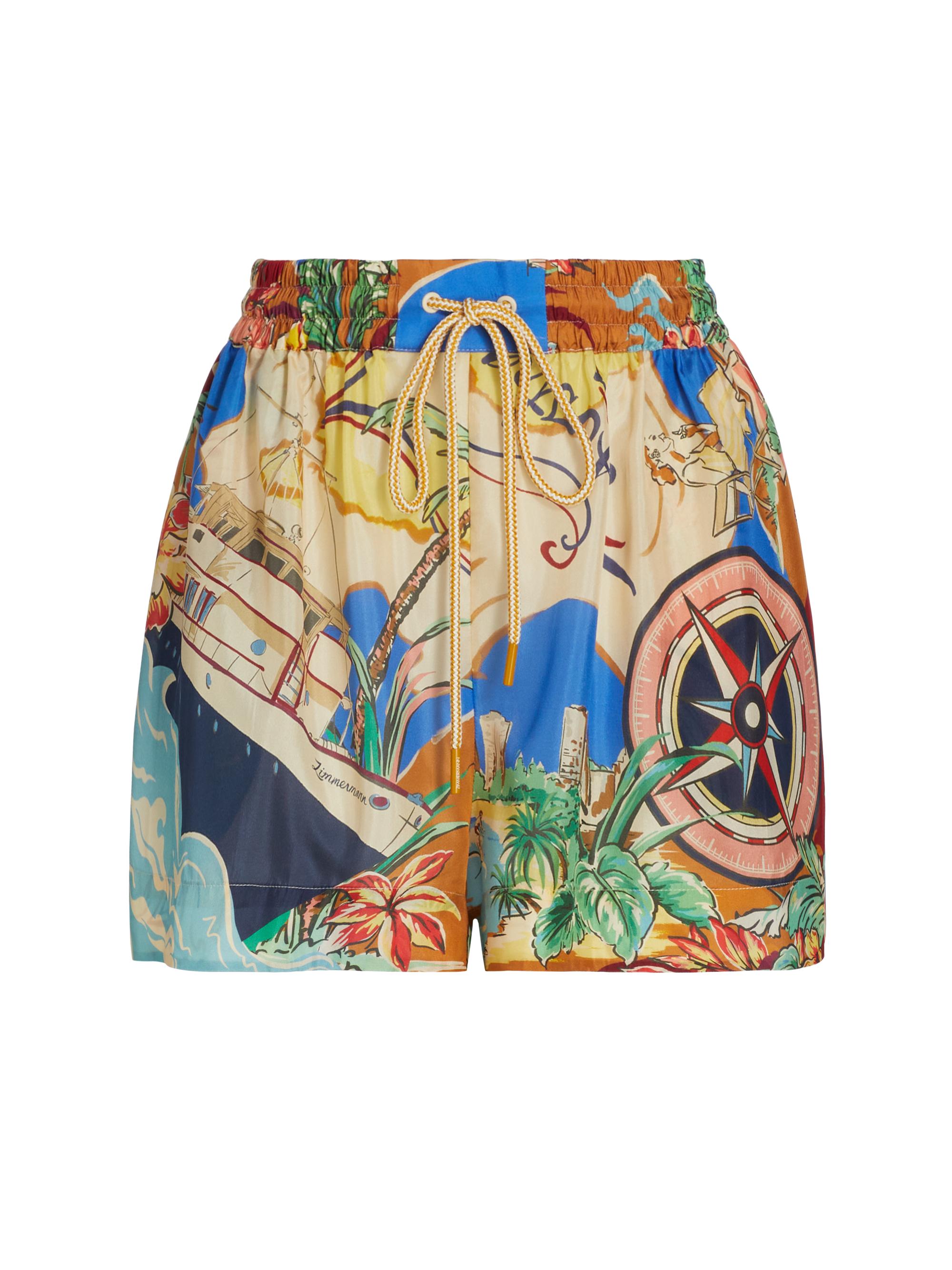 Zimmermann Alight Printed Silk Drawstring Shorts | Saks Fifth Avenue