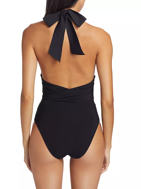 One piece body shaping swimsuit no wires removable straps black gold Shaping  swimwear CHARMLINE