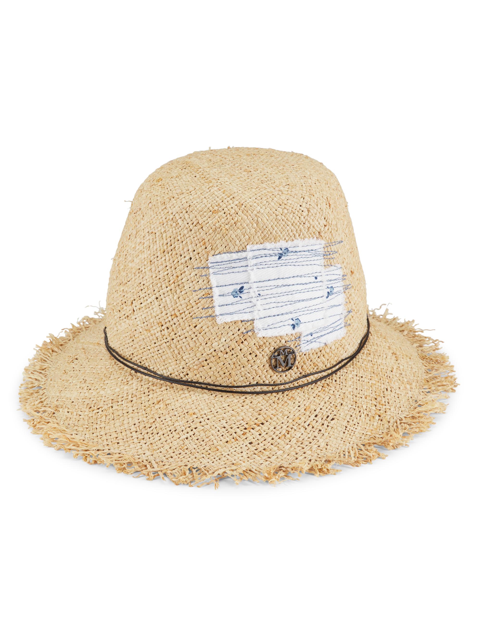 Maison Michel Women's Candice Denim Patch Straw Hat - Natural