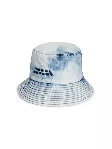 Treasure & Bond Womens Bucket Hat Tie Dye Cotton Blue White One Size 