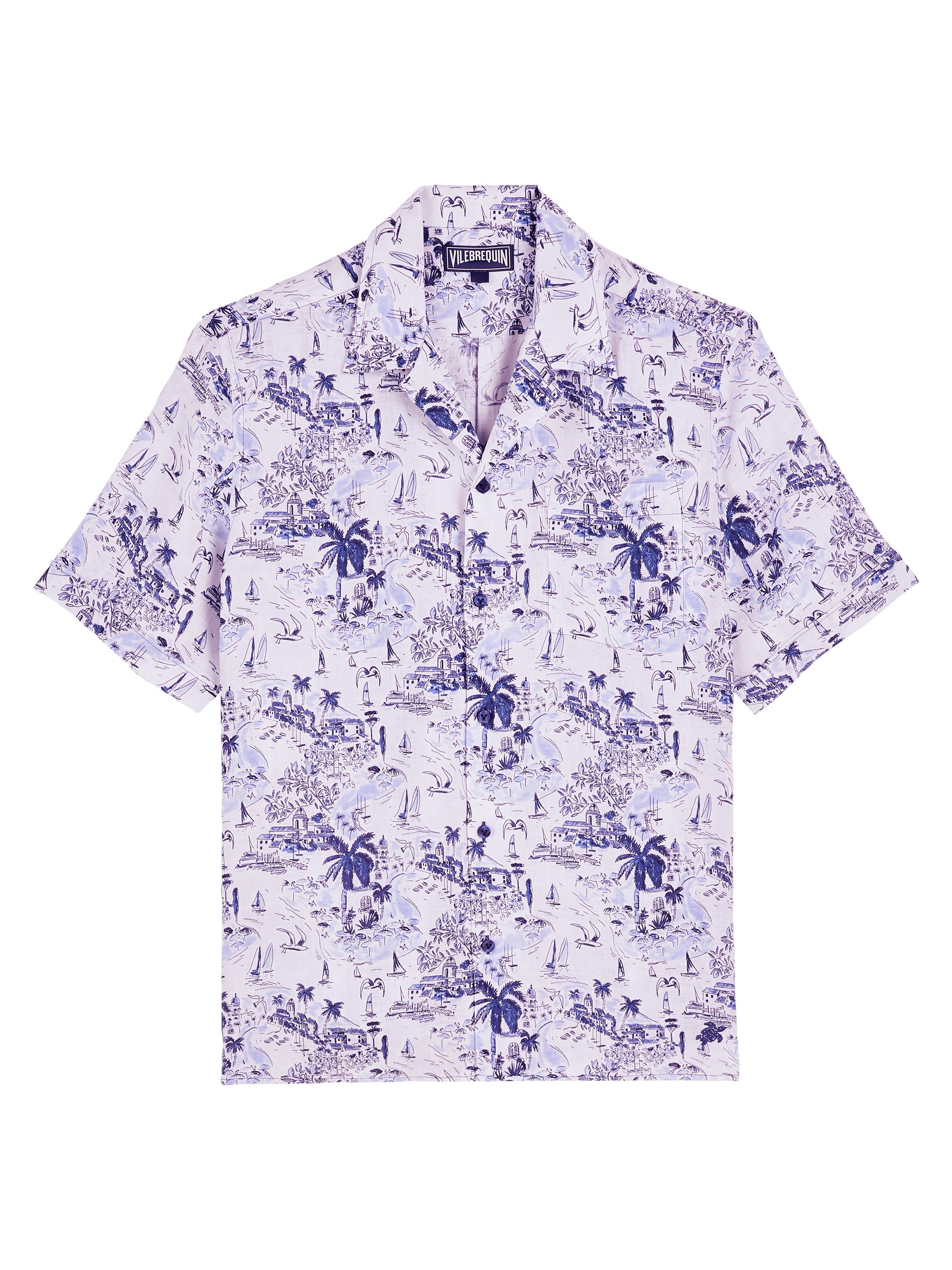 Vilebrequin Men's Charli Graphic Linen Camp Shirt - Encre