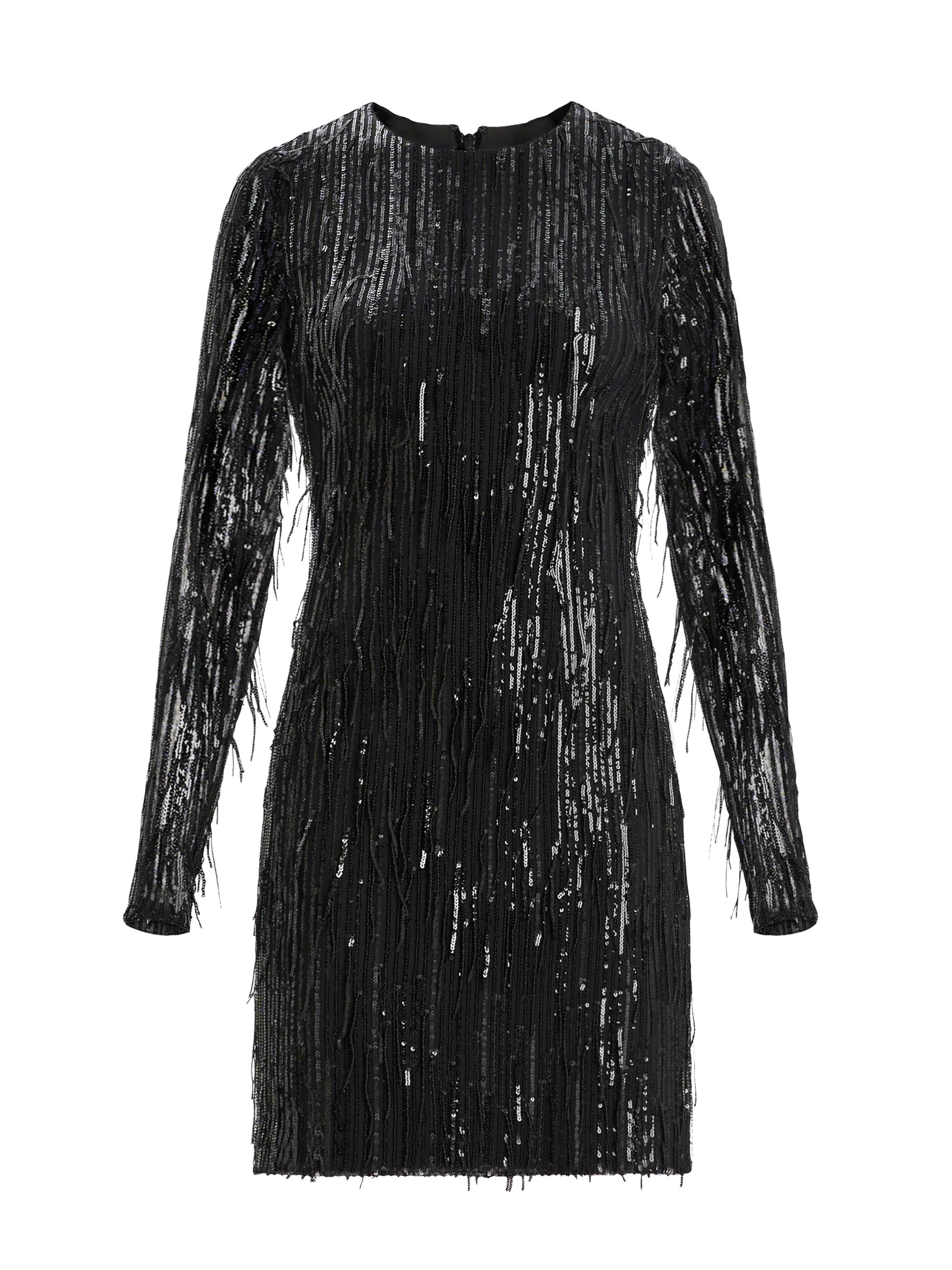 Zac Posen Women's Sequined Fringe Minidress - Black