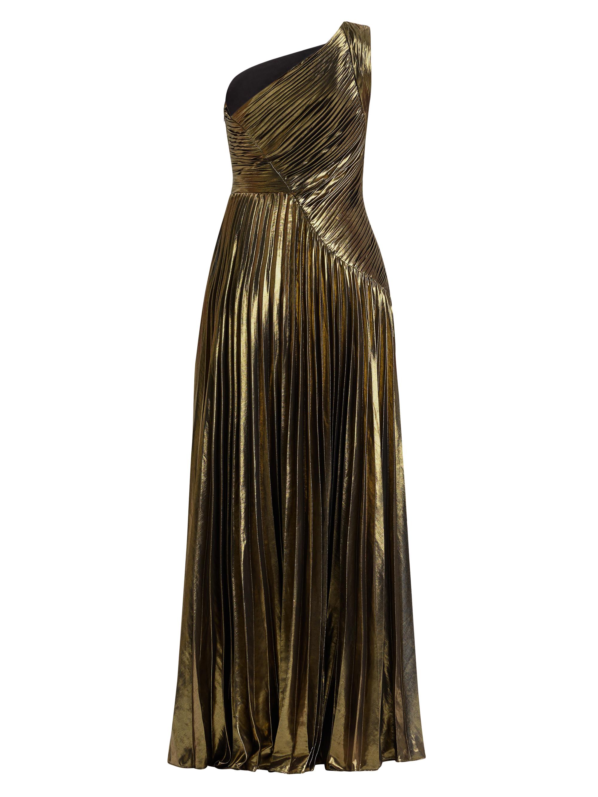 Zac Posen Metallic Chiffon One-Shoulder Gown | Saks Fifth Avenue
