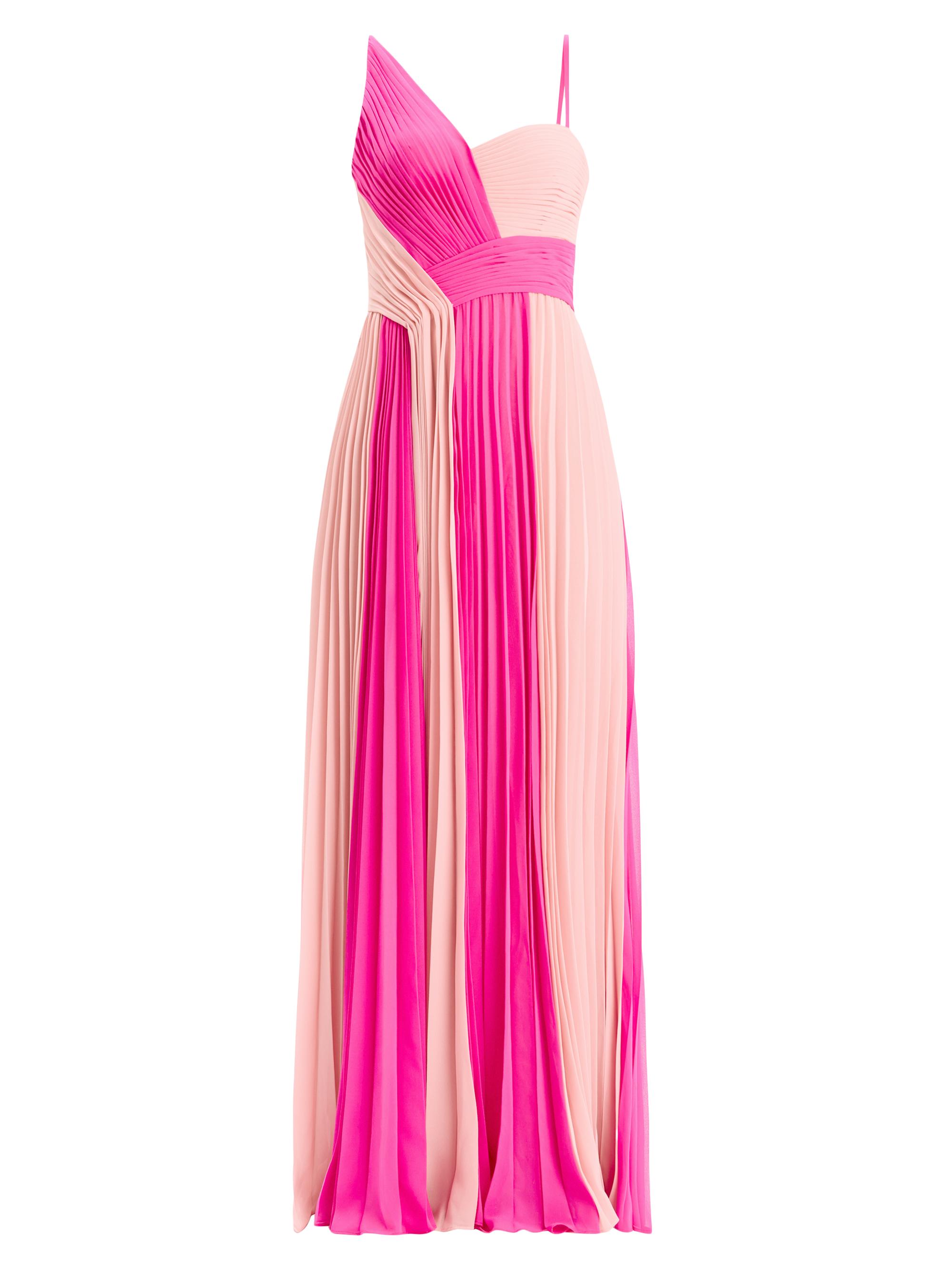 Zac Posen Women's Pleated Two-Toned Gown - Magenta Blush