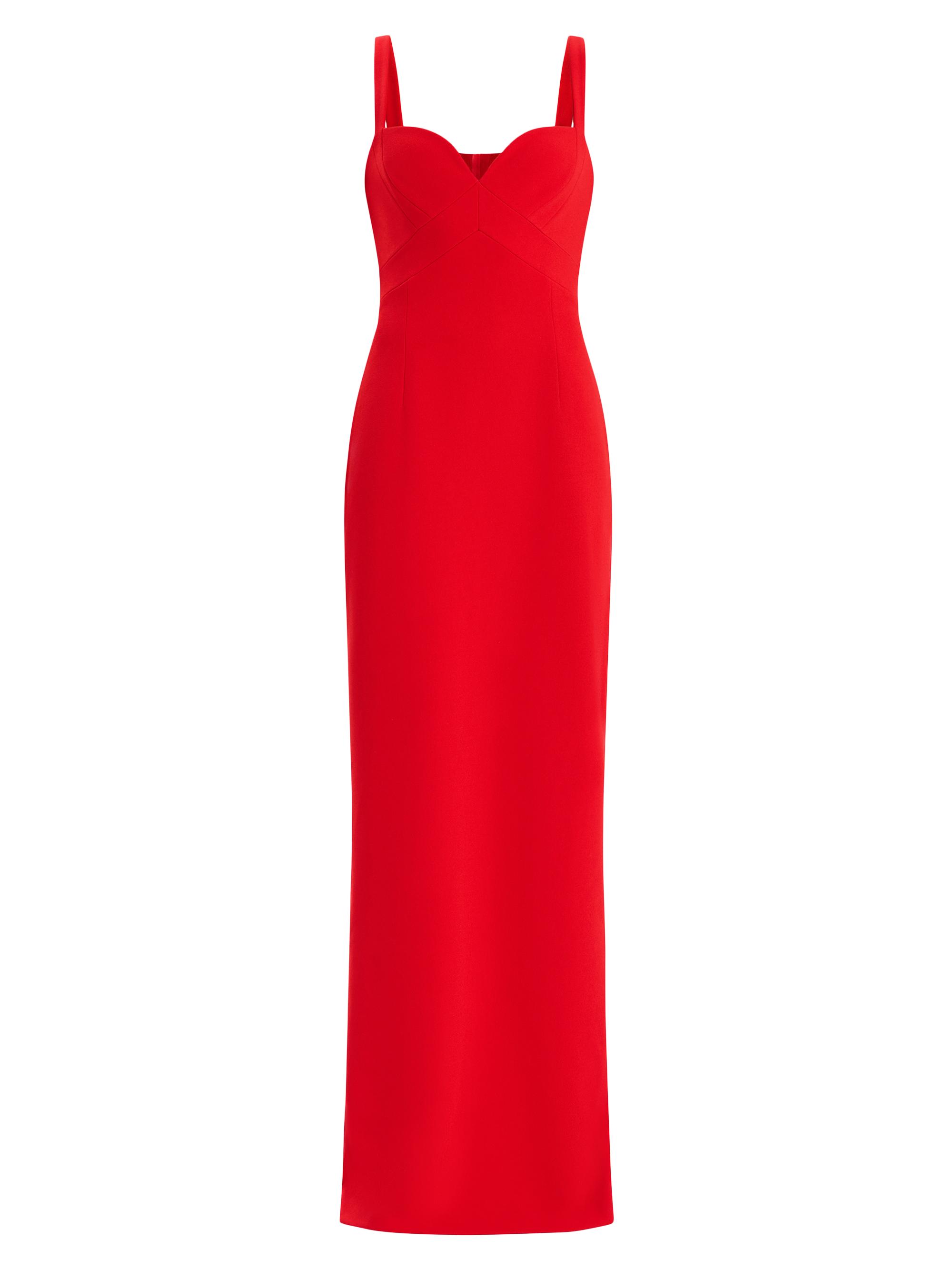 Zac Posen Women's Sleeveless Crepe Bustier Gown - Rouge