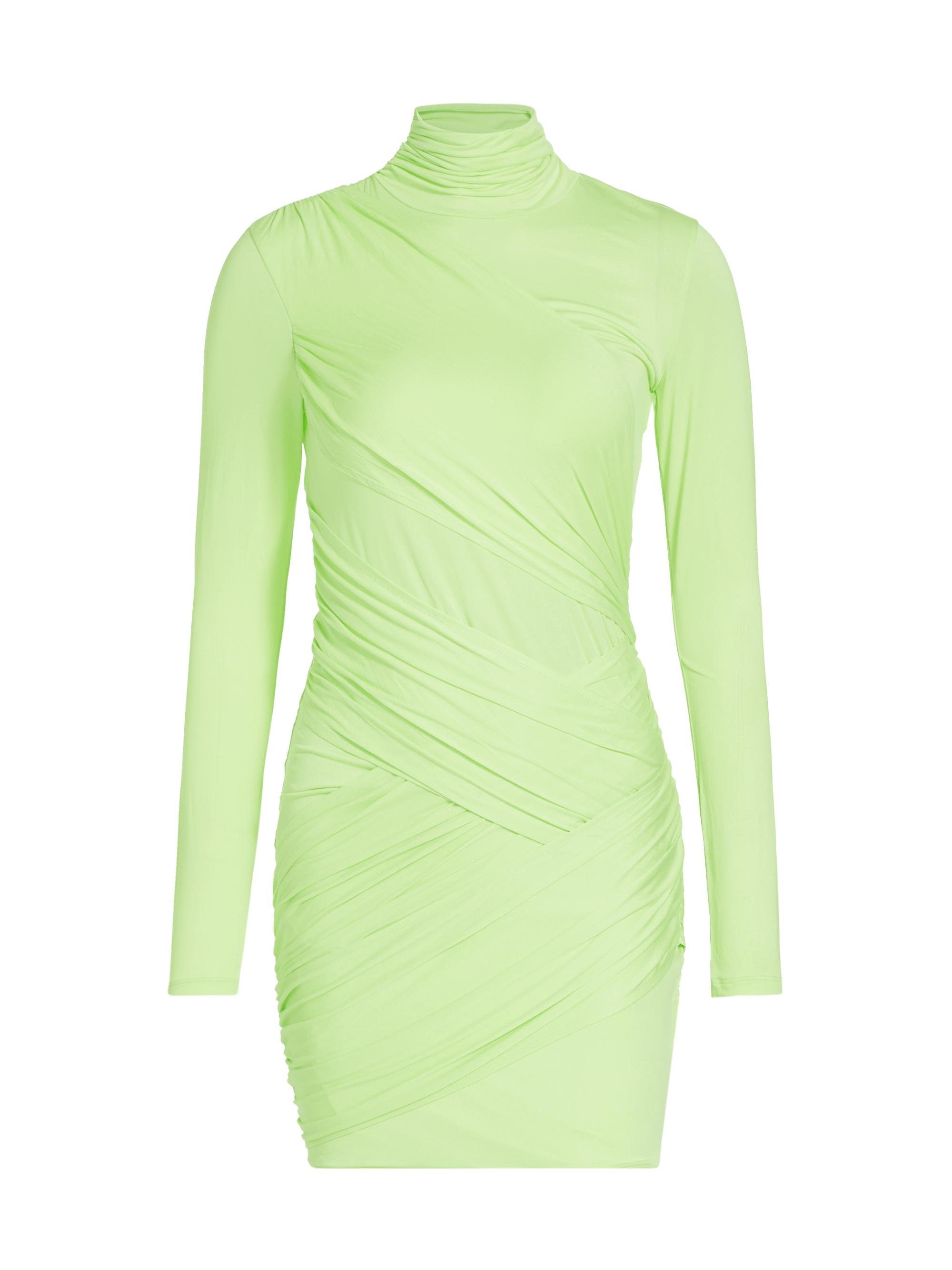 Gauge81 Women's Kores Draped Turtleneck Minidress - Shadow Lime