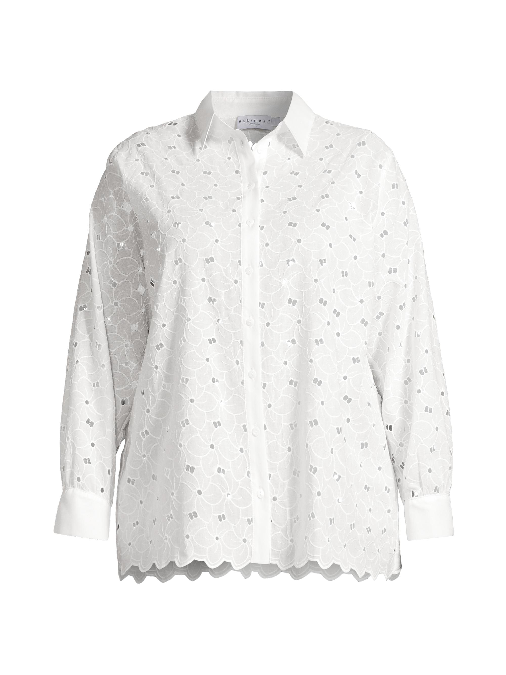 Harshman Women's Kairos Embroidered Cotton Shirt - Antique White