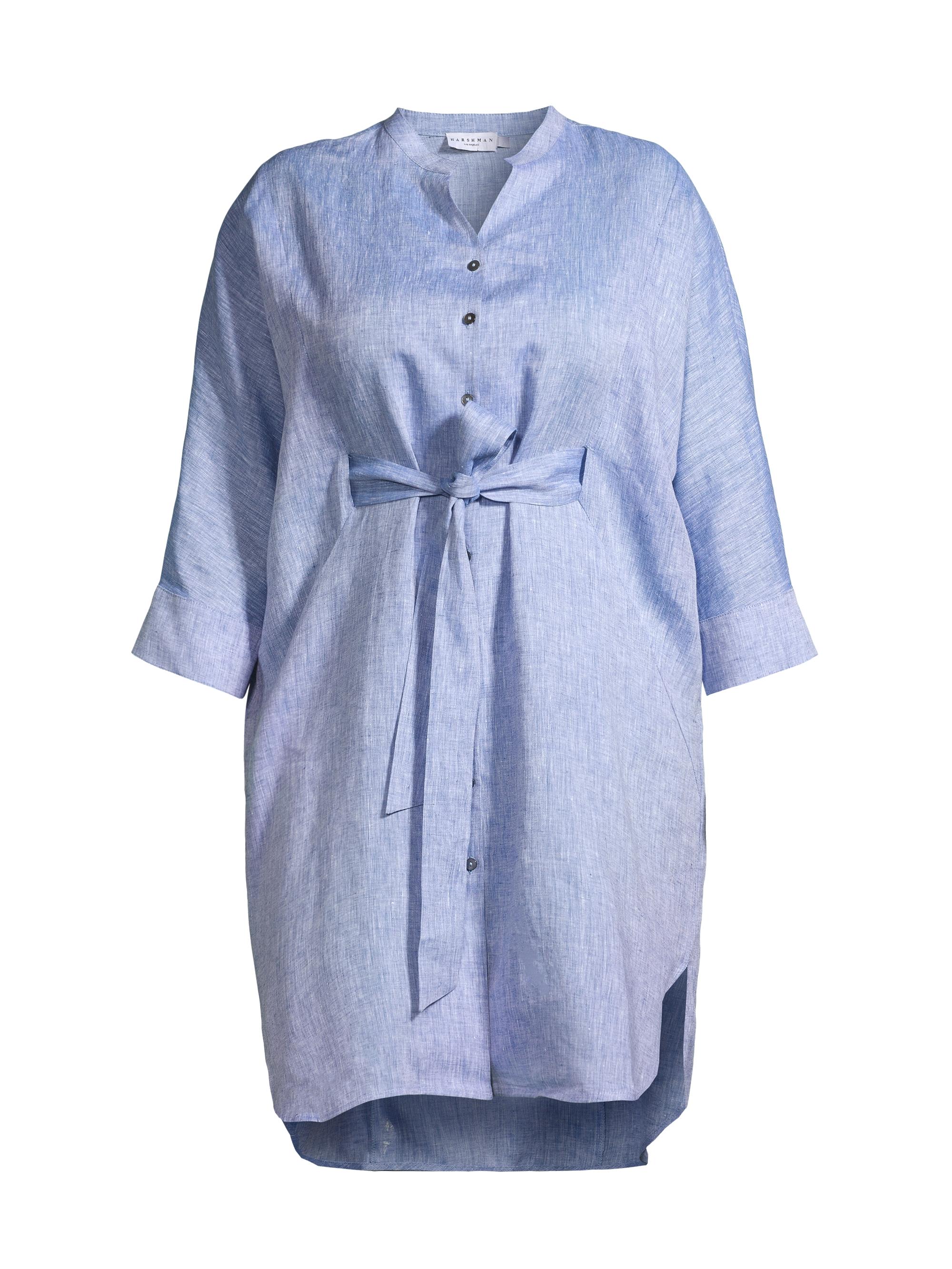 Harshman Women's Fresia Cotton-Linen Shirtdress - Denim Blue