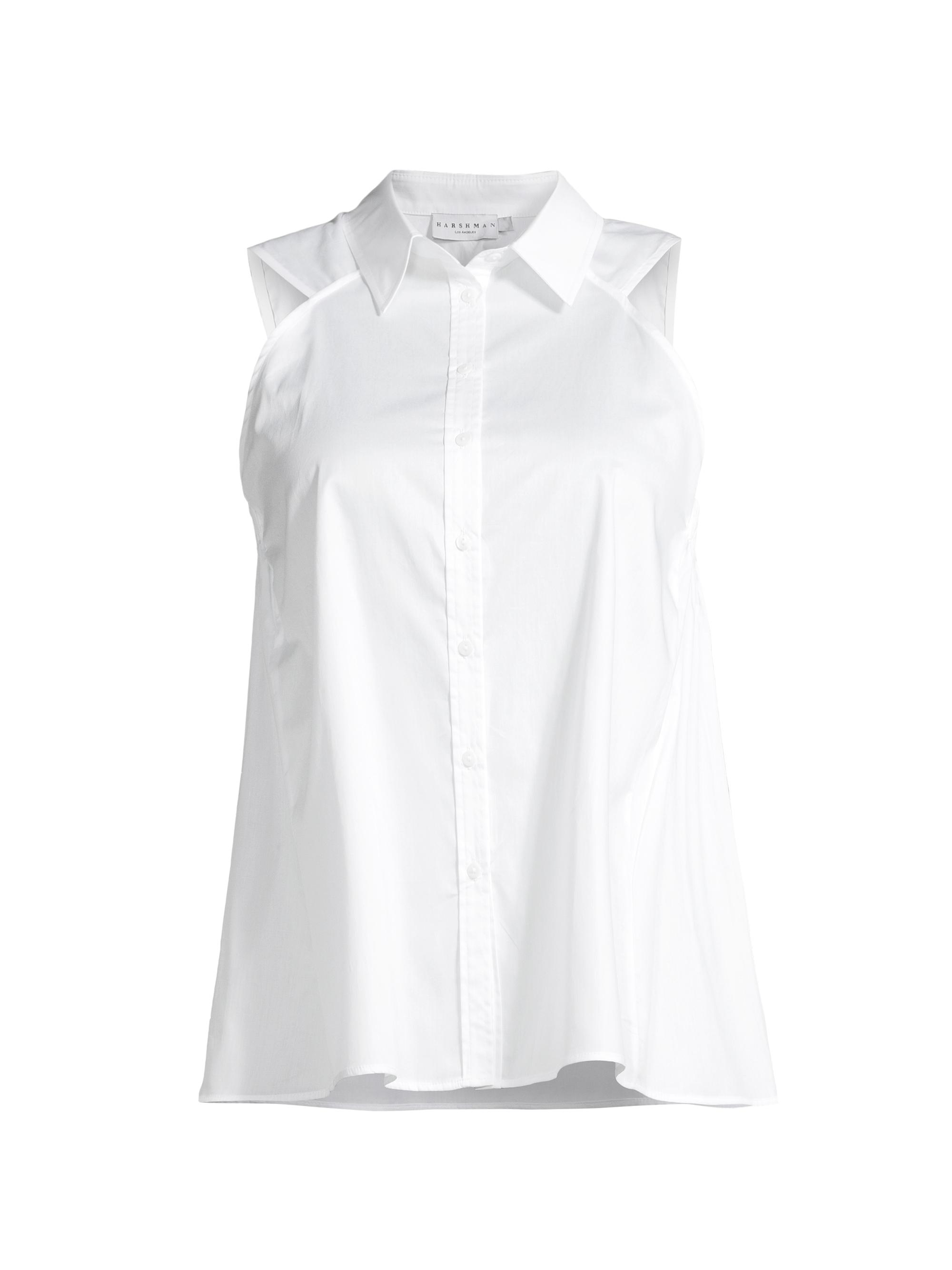 Harshman Women's Ziva Cotton Sleeveless Shirt - White