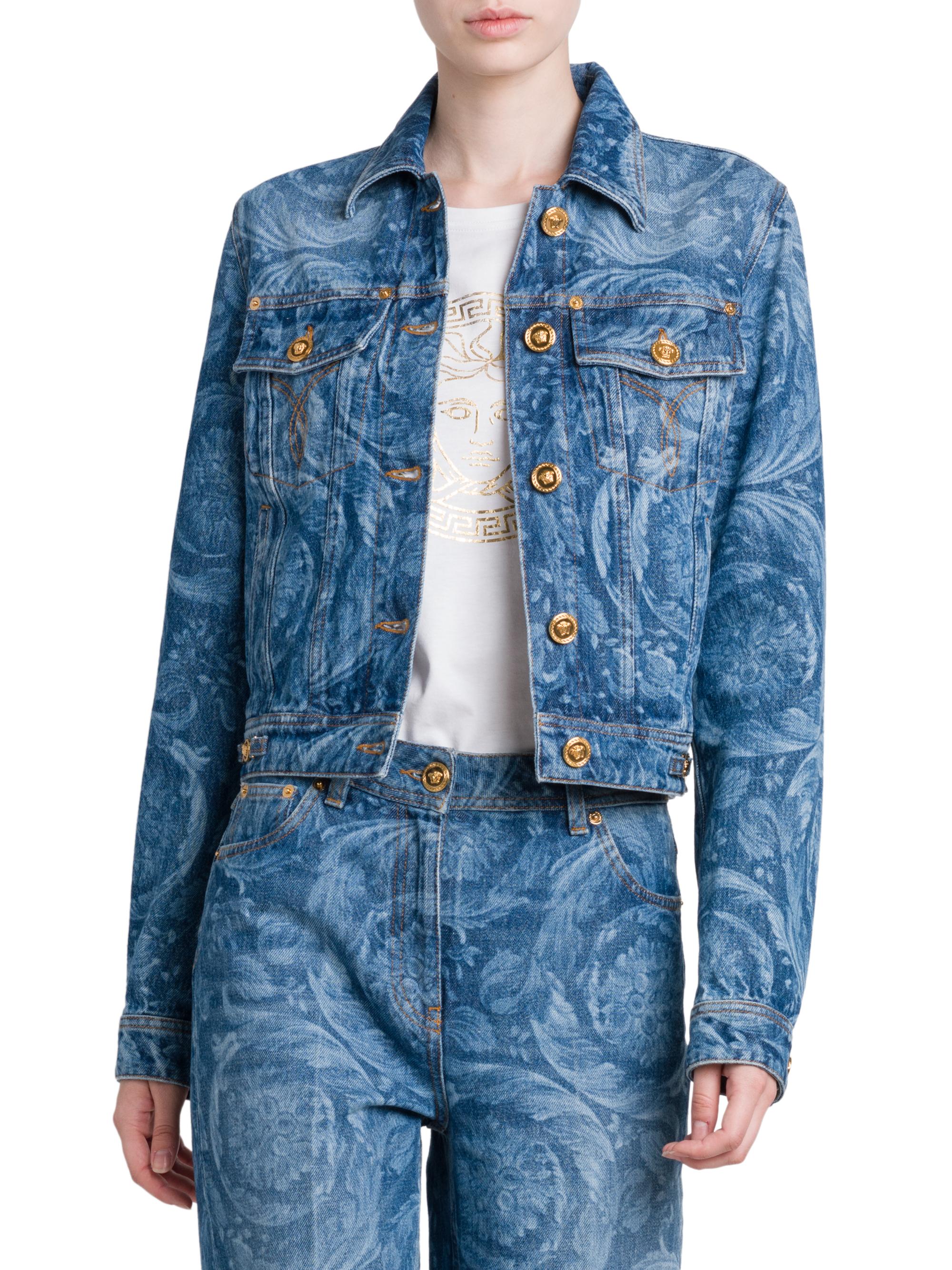 Versace Baroque Stone-Washed Denim Jacket | Saks Fifth Avenue