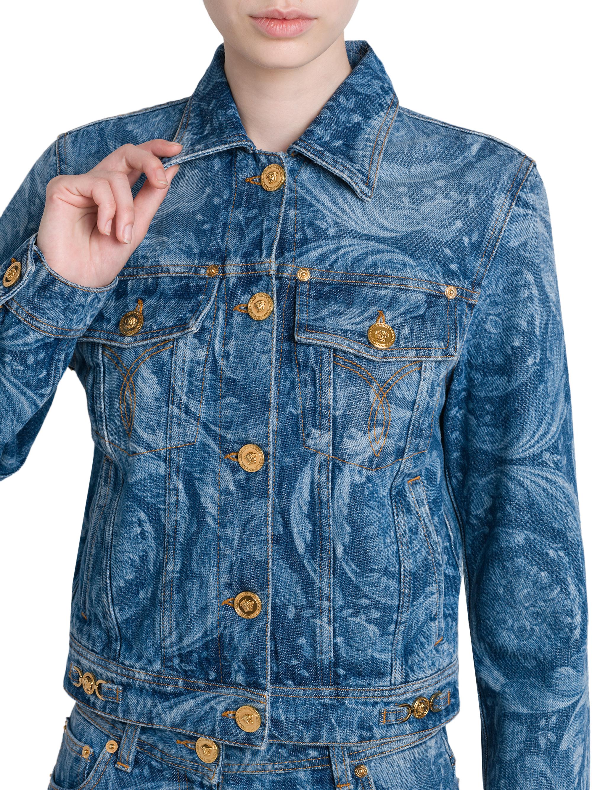 Versace Baroque Stone-Washed Denim Jacket | Saks Fifth Avenue