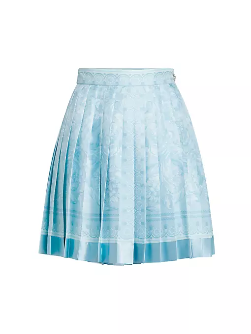 Versace - Baroque Print Silk Twill Pleated Miniskirt
