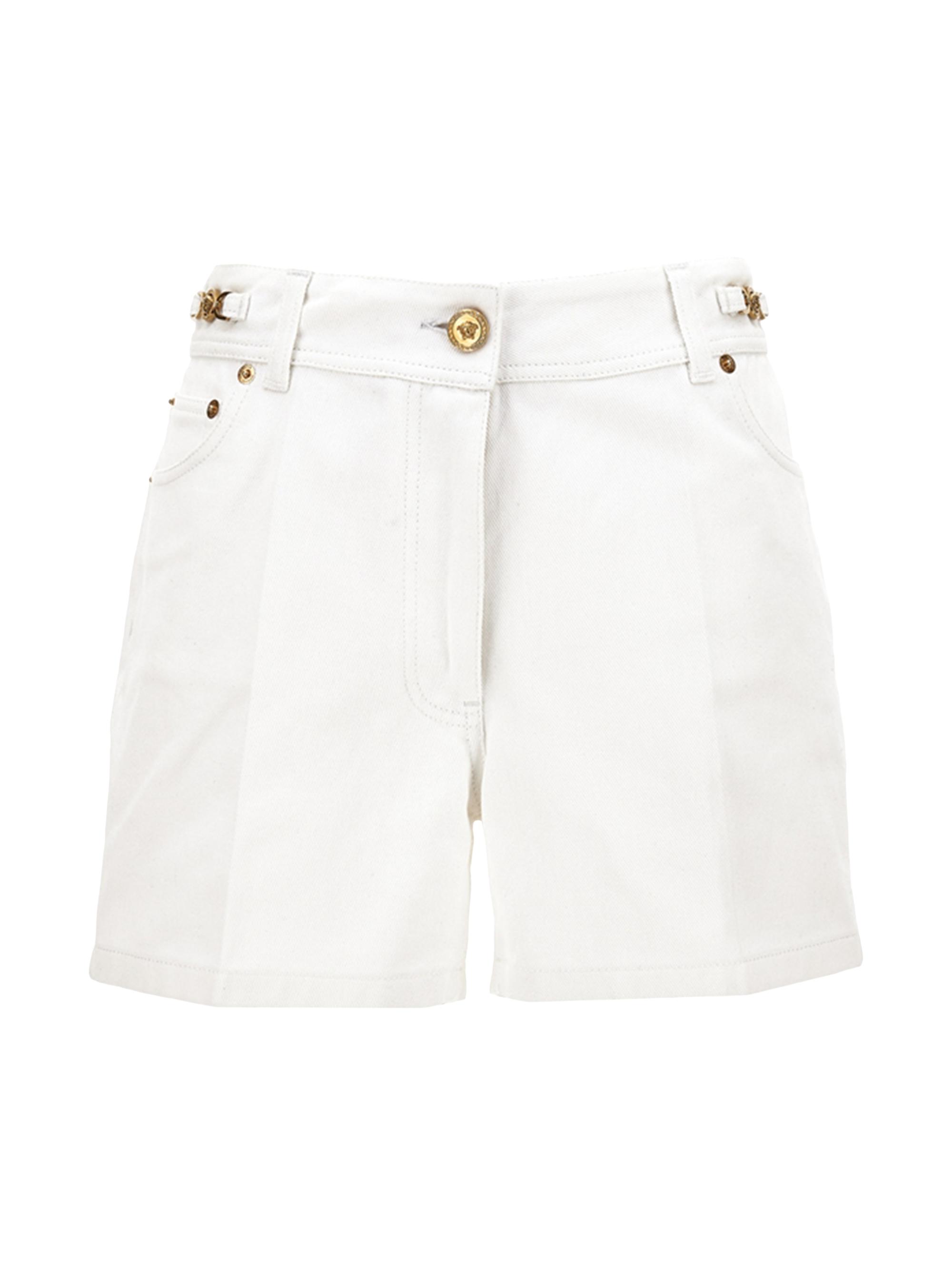 Versace Women's Soft Denim Shorts - White