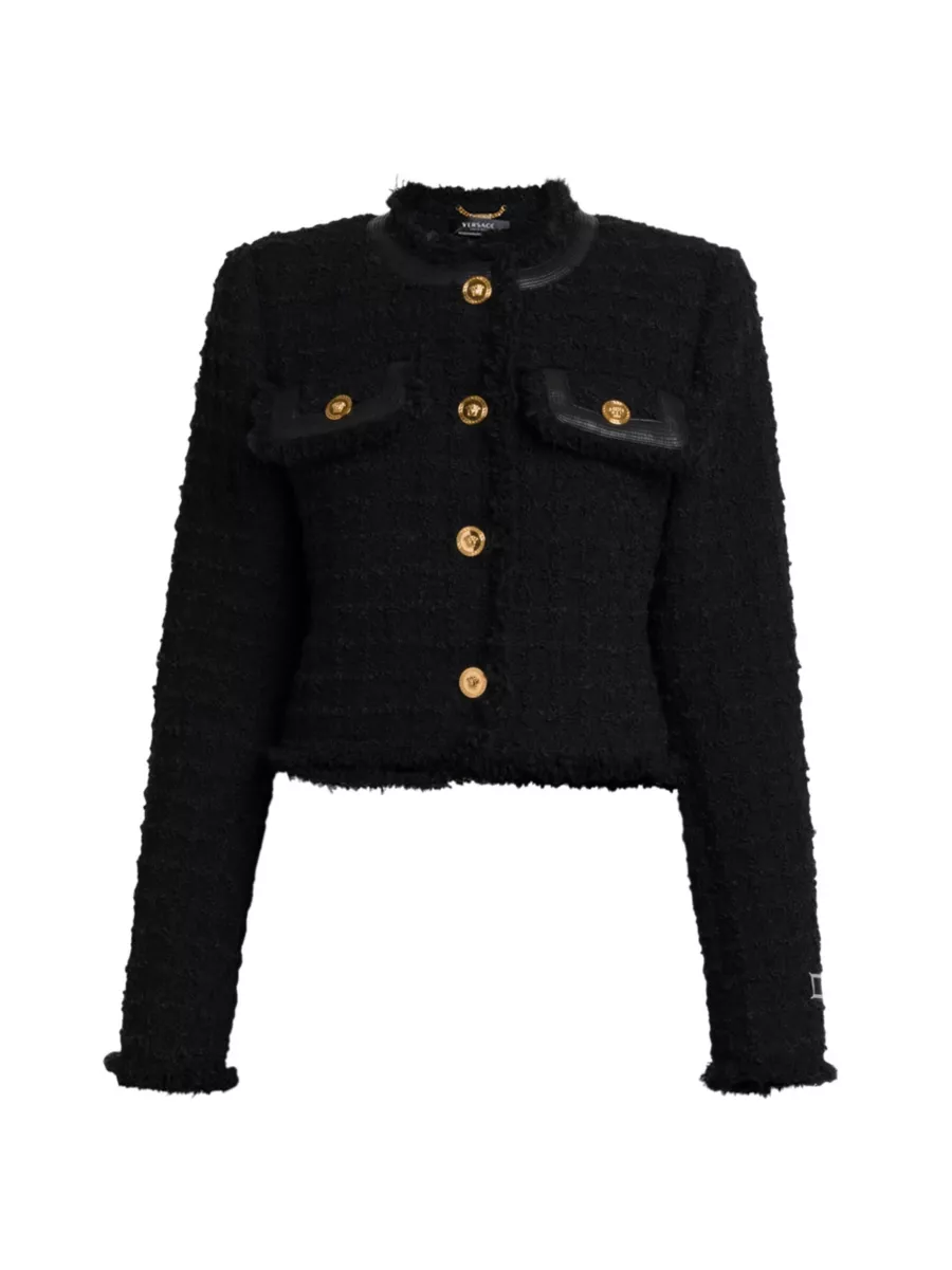 Shop Versace Textured Tweed Heritage Jacket | Saks Fifth Avenue