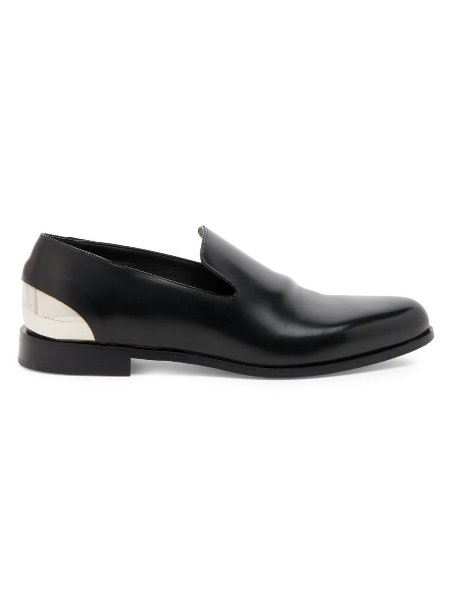 McQueen Metal Heel Leather Loafers | Saks Fifth Avenue