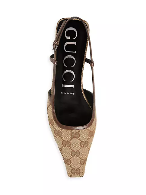 Gucci Women's Demi Ballerina Slingback Flats - Beige - Size 7