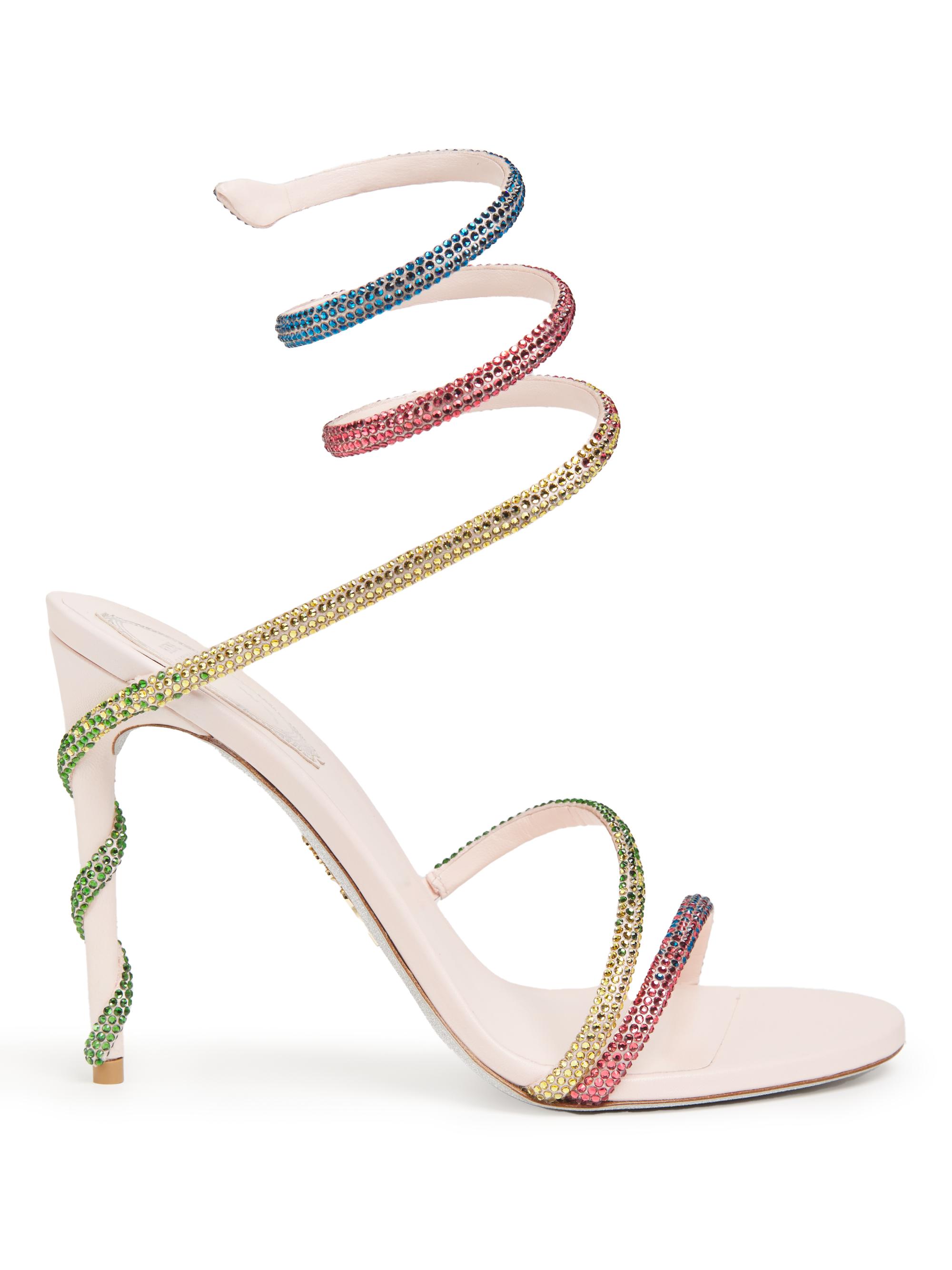 Rene’ Caovilla Crystal Sandals Rene Caovilla 100MM Satin & Crystal Sandals | Saks Fifth Avenue