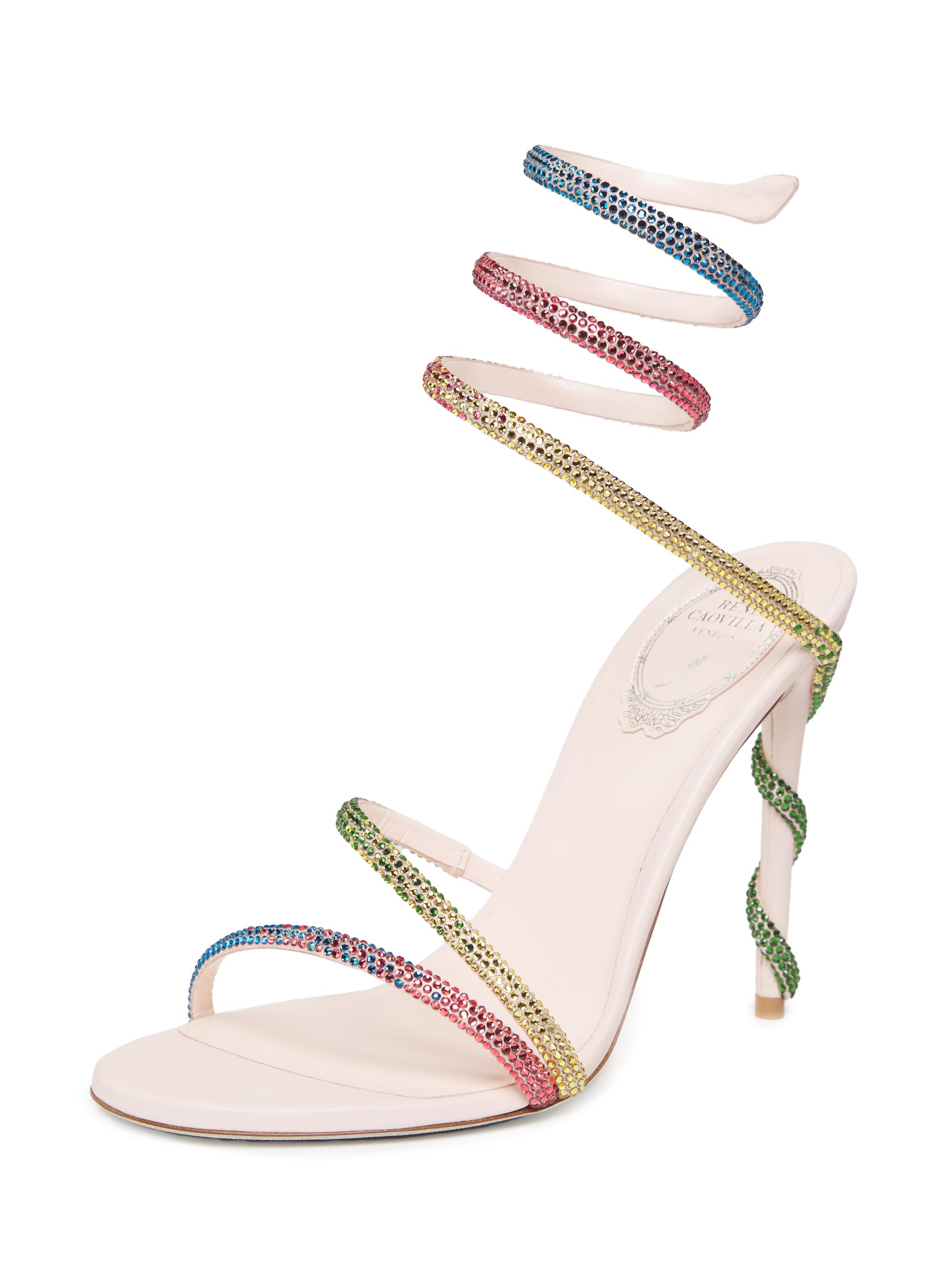 Rene Caovilla 100MM Satin & Crystal Sandals | Saks Fifth Avenue