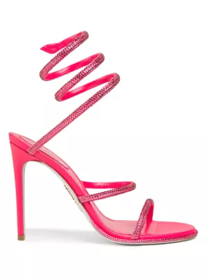 Shop Rene Caovilla 100MM Crystal-Embellished Satin Wrap Sandals | Saks  Fifth Avenue