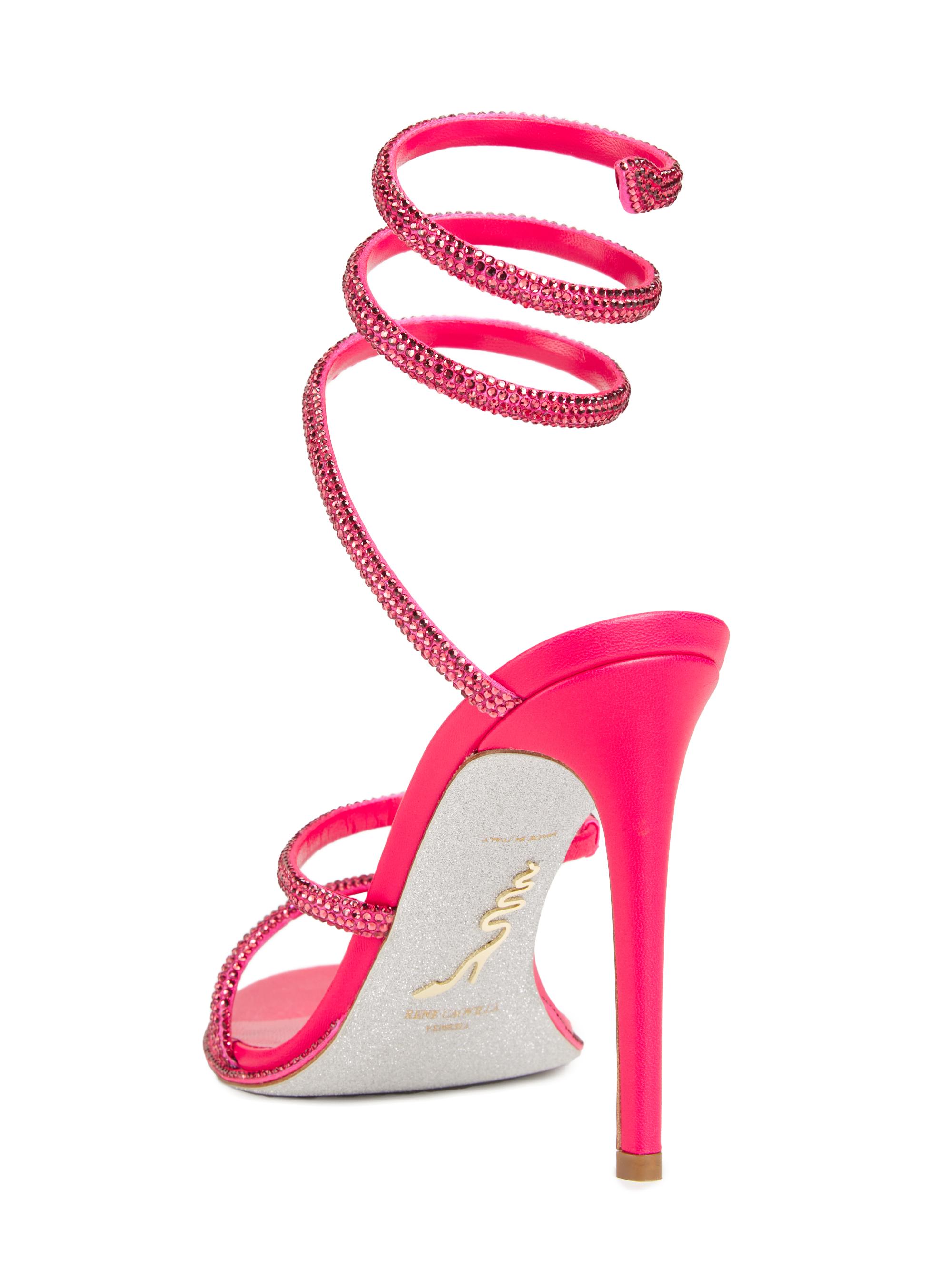 Rene Caovilla 100MM Crystal-Embellished Satin Wrap Sandals | Saks