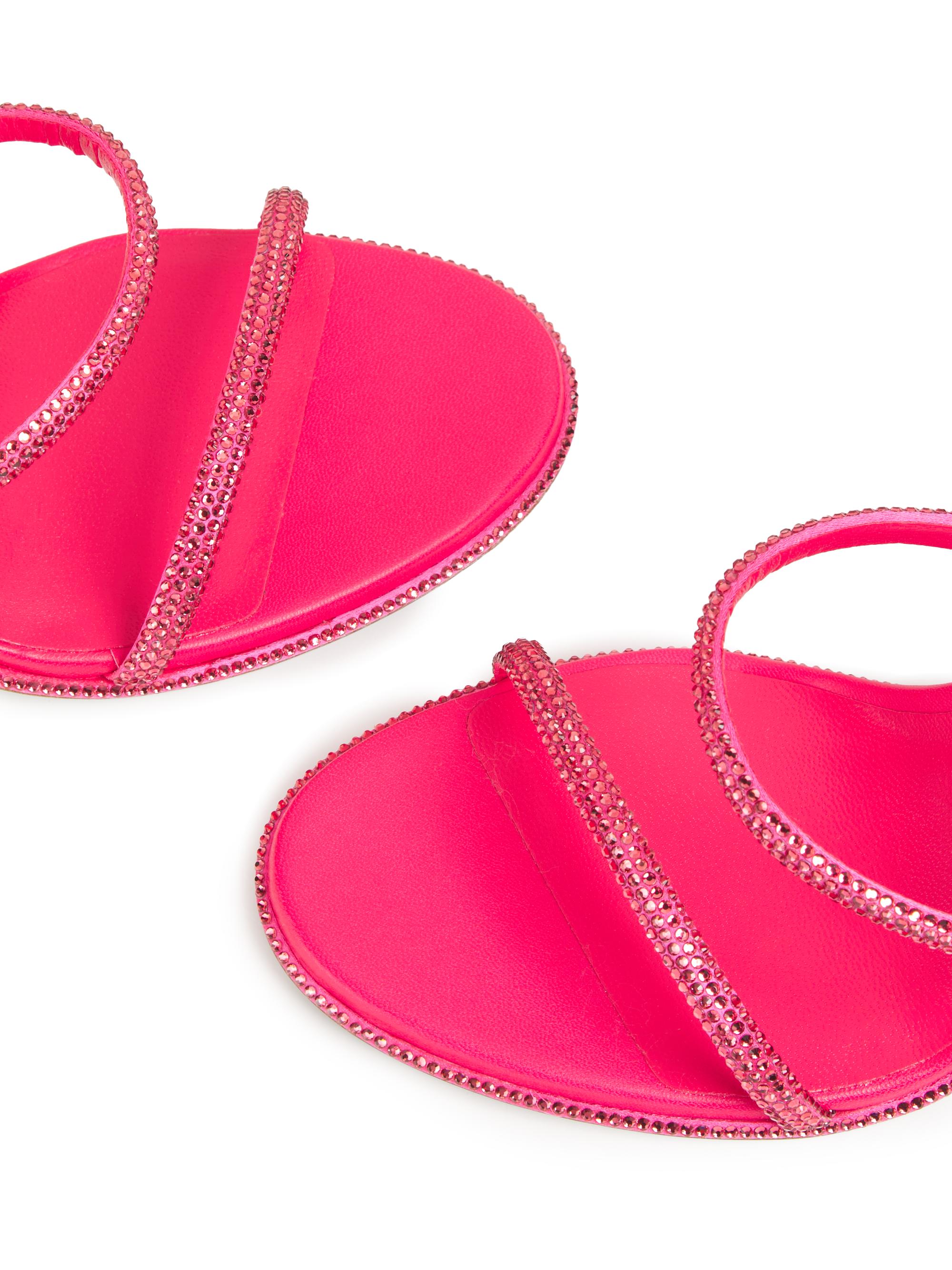 Rene Caovilla 100MM Crystal-Embellished Satin Wrap Sandals | Saks