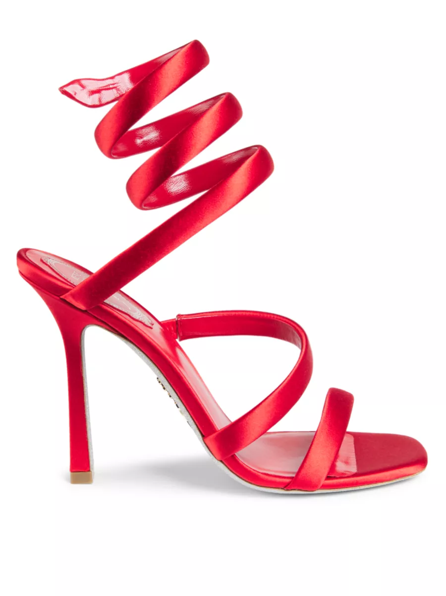 Shop Rene Caovilla 105MM Satin Wrap Sandals | Saks Fifth Avenue