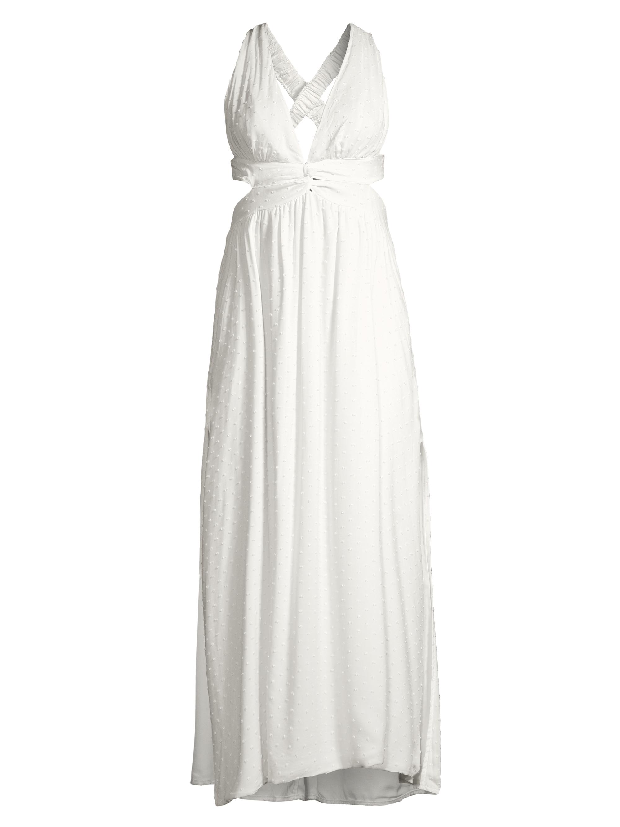 Peixoto Women's Vada Swiss-Dot Cut-Out Maxi Dress - White
