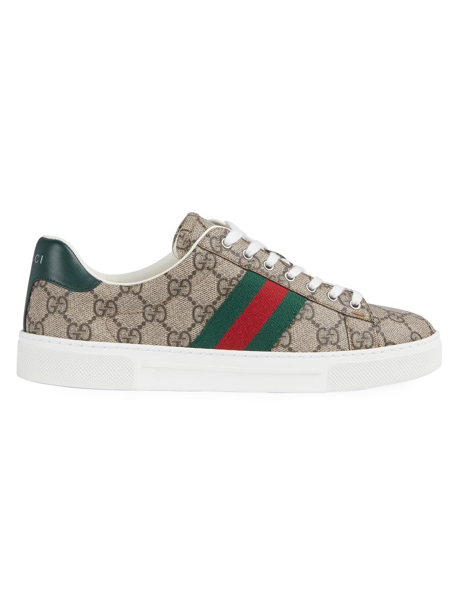 【関税&送料込】Gucci Sneaker Ace In Tessuto Gg Gucci Ace Monogram Sneakers | Saks Fifth Avenue