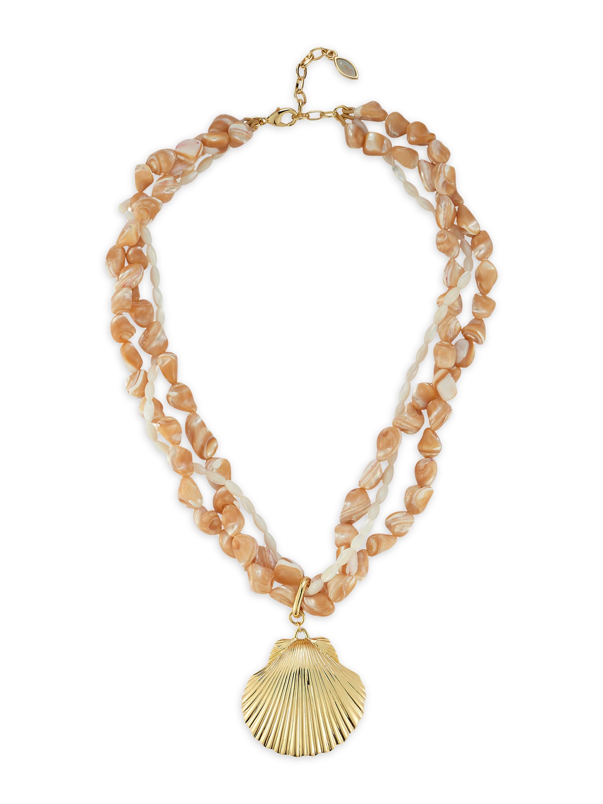 Mignonne Gavigan Women's Anisah 14K-Gold-Plated & Shell Pendant Necklace - Coral