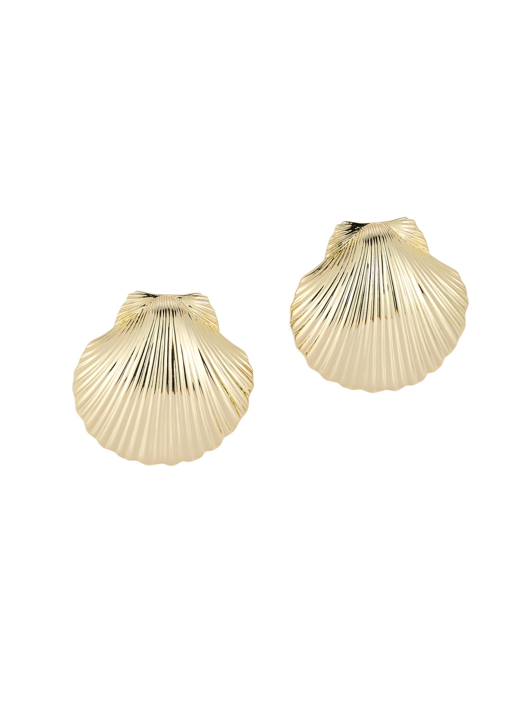 Mignonne Gavigan Women's Anisah 14K-Gold-Plated Shell Stud Earrings - Gold