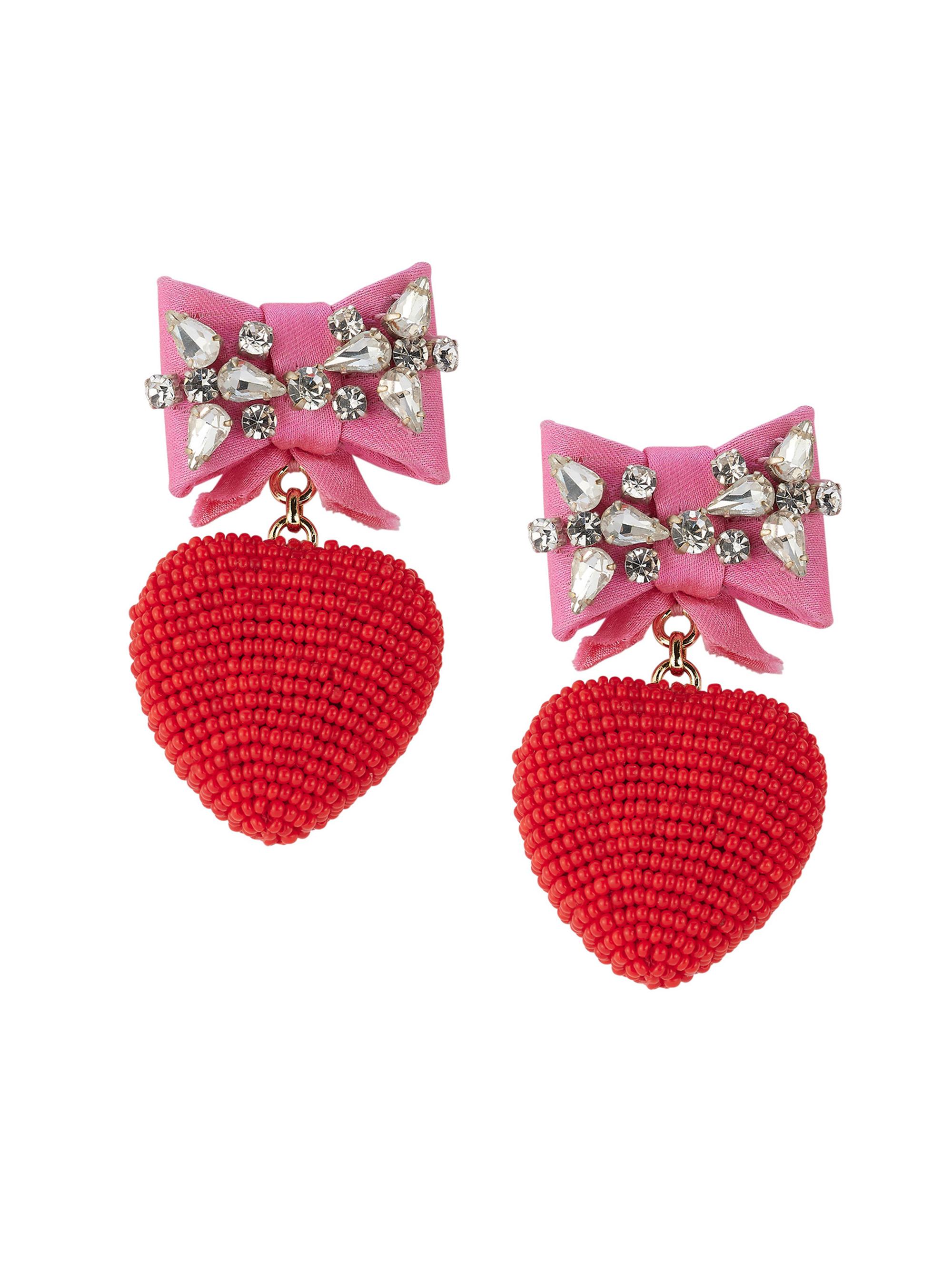 Mignonne Gavigan Women's Sweetheart 14K-Gold-Plated, Satin, Bead & Cubic Zirconia Drop Earrings - Red Multi