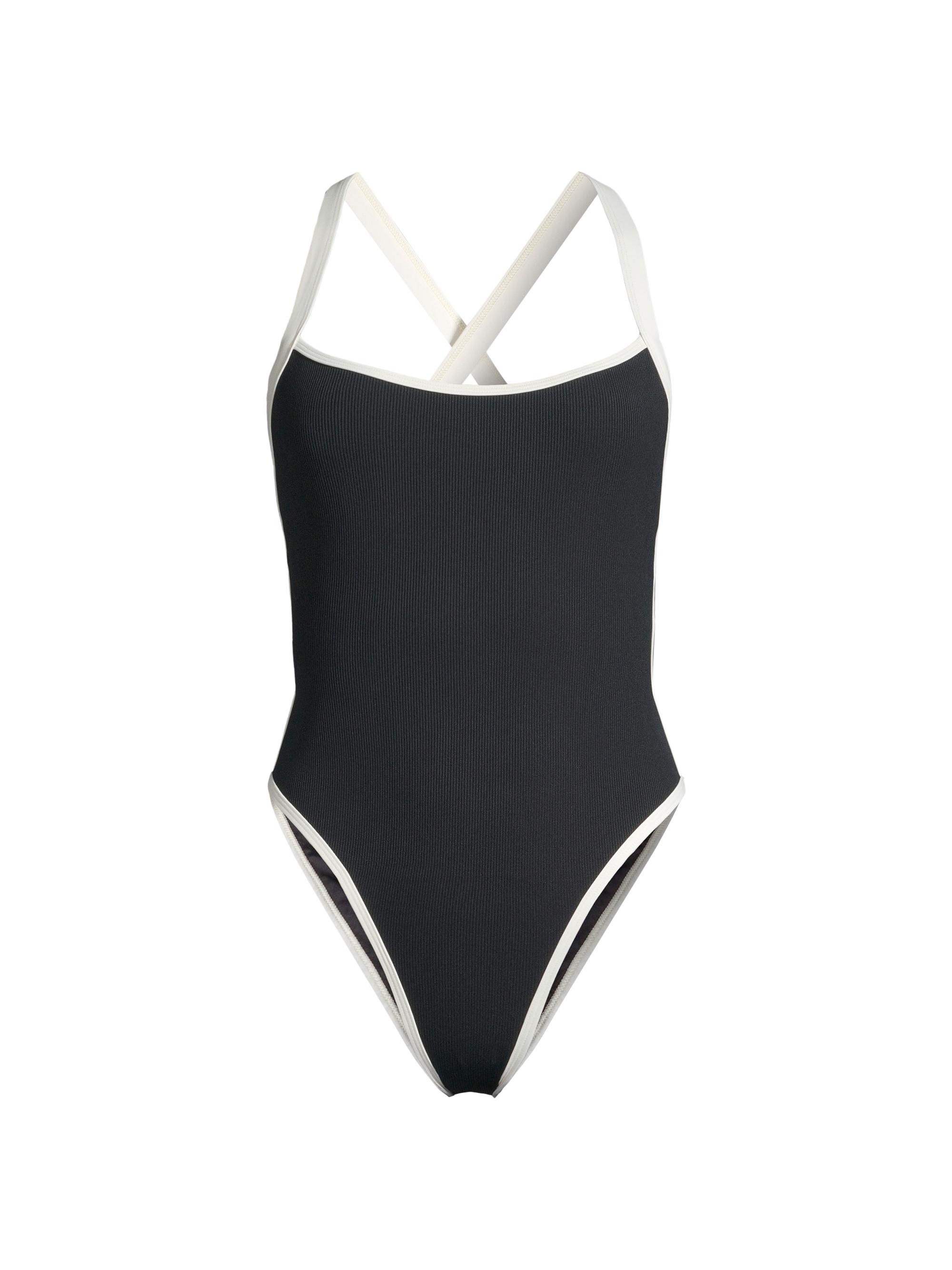 LSpace Women's Baewatch Ribbed One-Piece Swimsuit - Black Cream