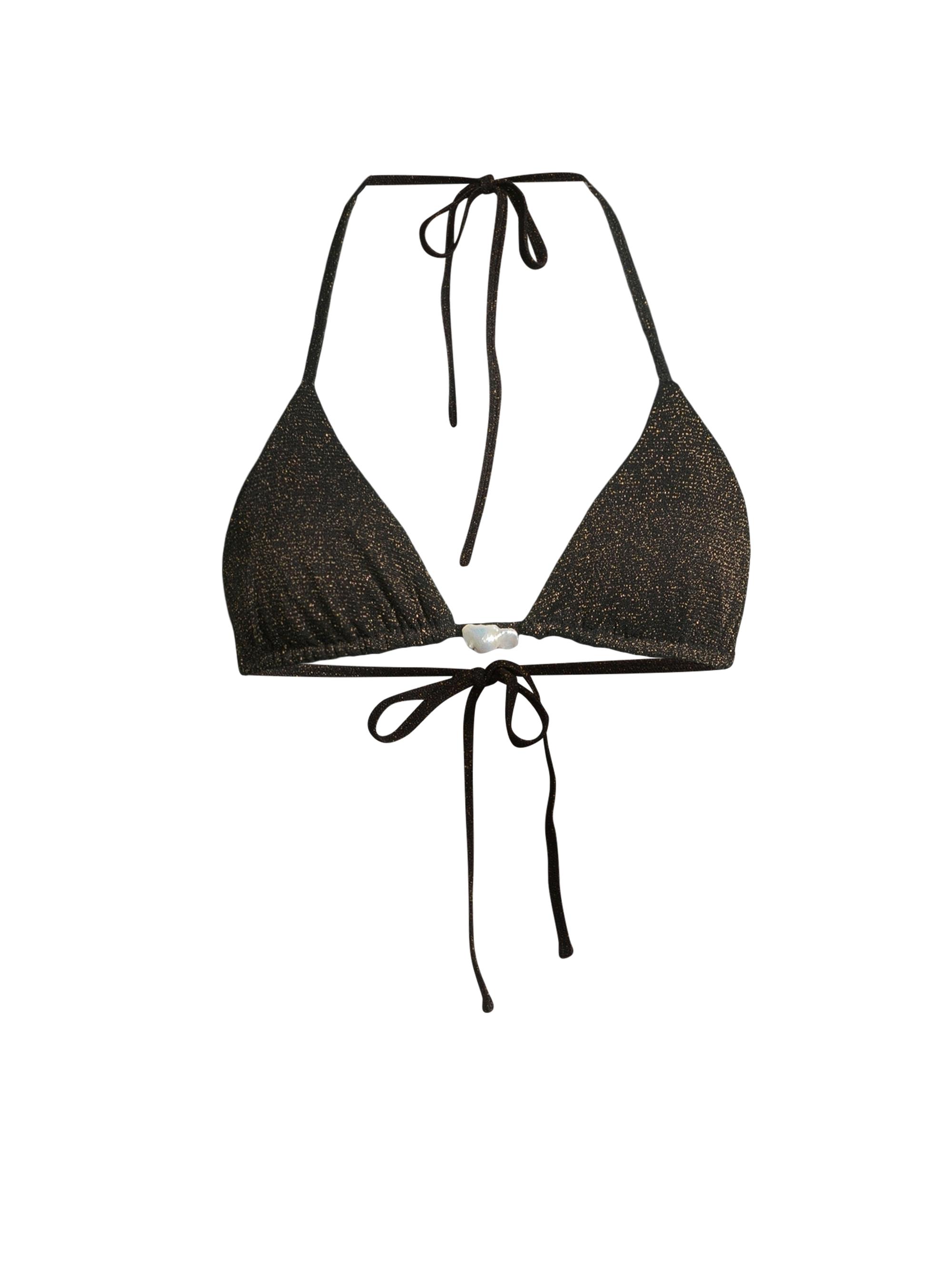 Sara Cristina Women's Baroque Pearl-Embellished Bikini Top - Black