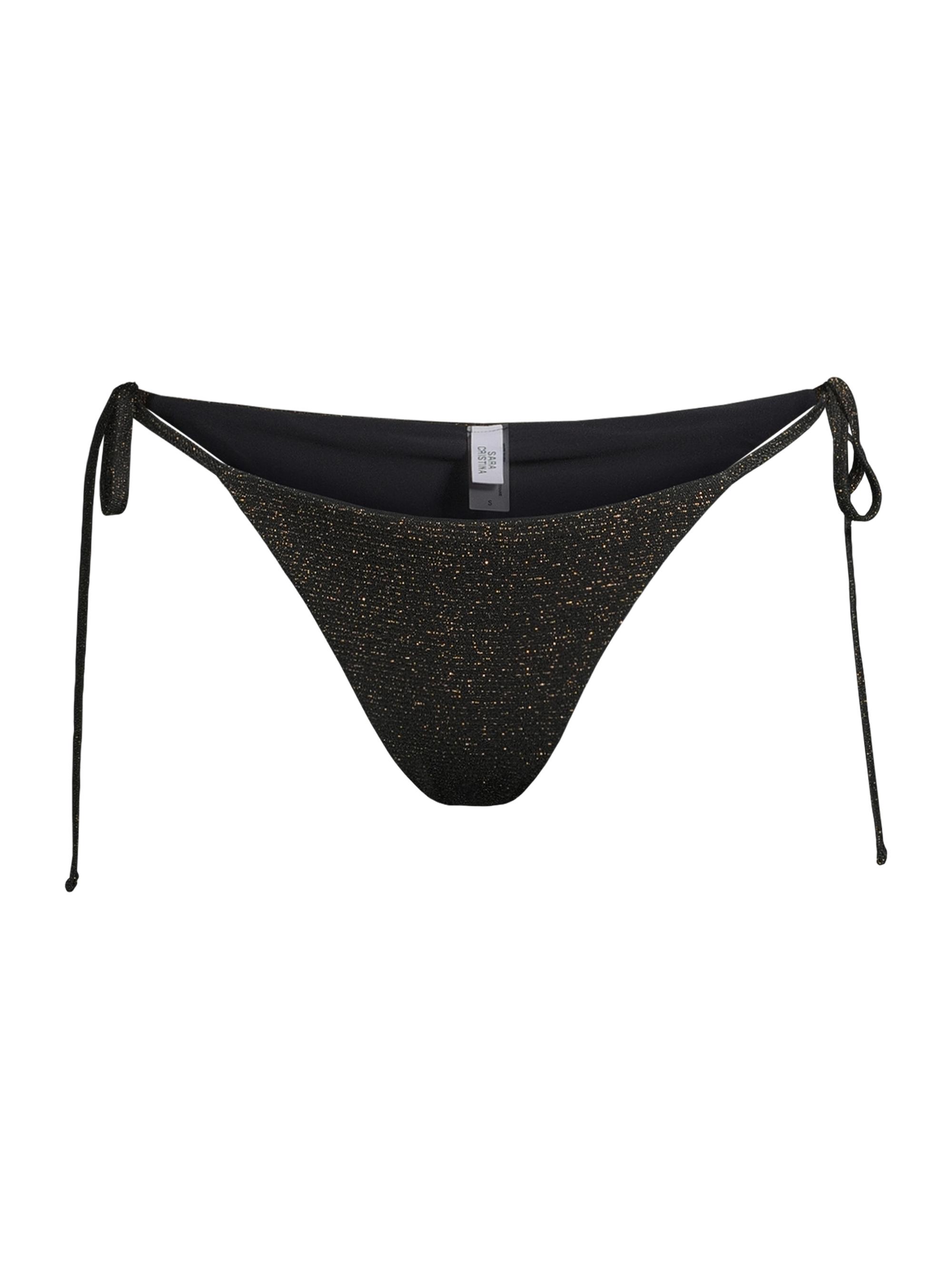 Sara Cristina Women's Glittery Triangle Bikini Bottom - Black