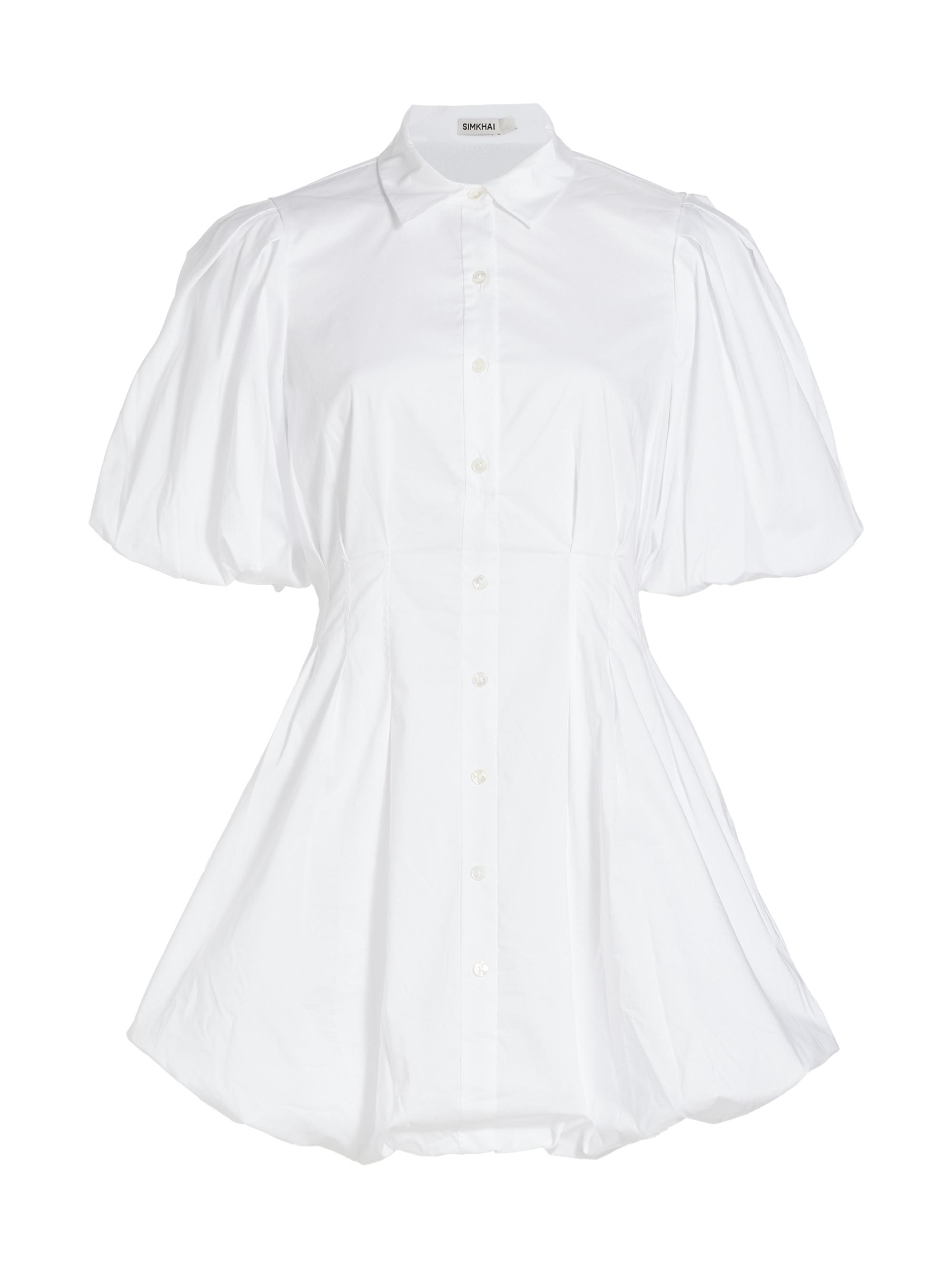 SIMKHAI Marcy Striped Cotton Mini-Shirtdress | Saks Fifth Avenue