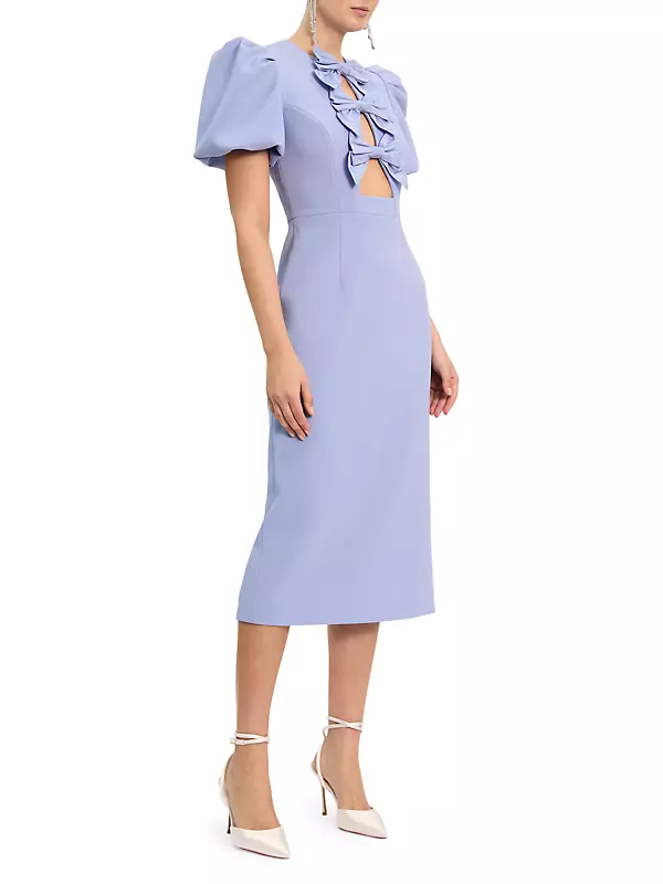 Shop Rebecca Vallance Annabelle Bow-Detailed Crepe Midi-Dress