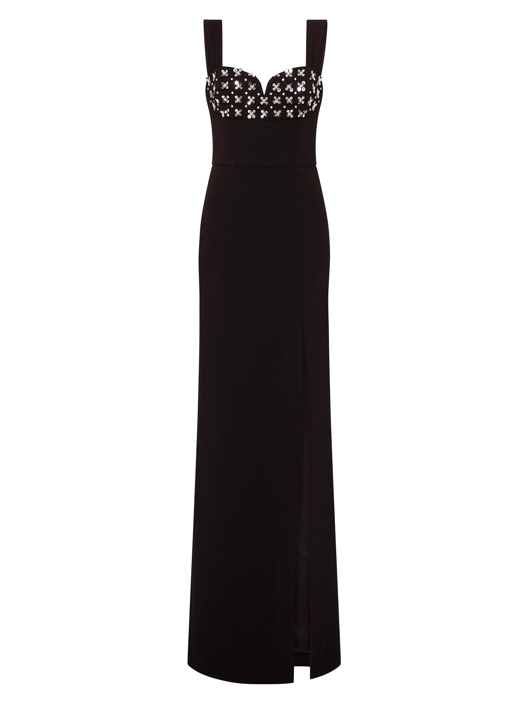Rebecca Vallance Women's Bianca Embellished Crepe Gown - Black