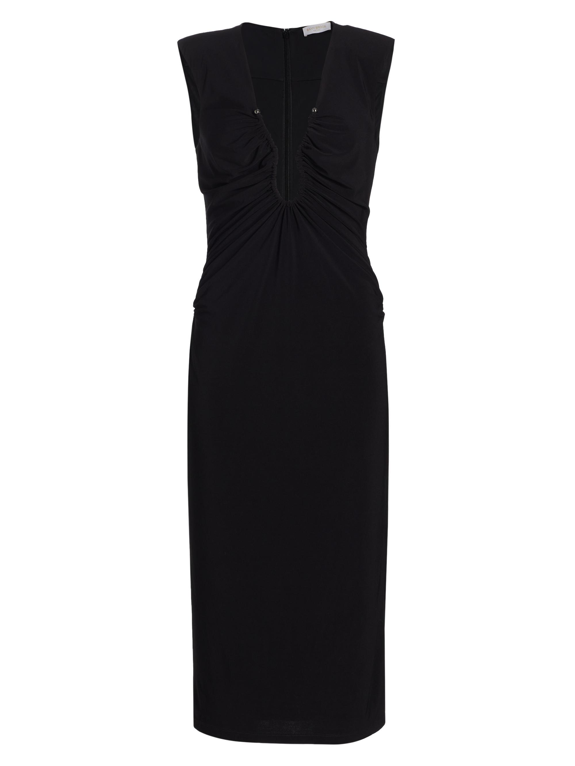 Ramy Brook Women's Elena Ruched Jersey Midi-Dress - Black