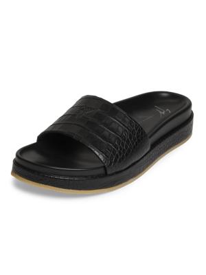 Giuseppe Zanotti GZ-Indi crocodile-embossed slides - Black