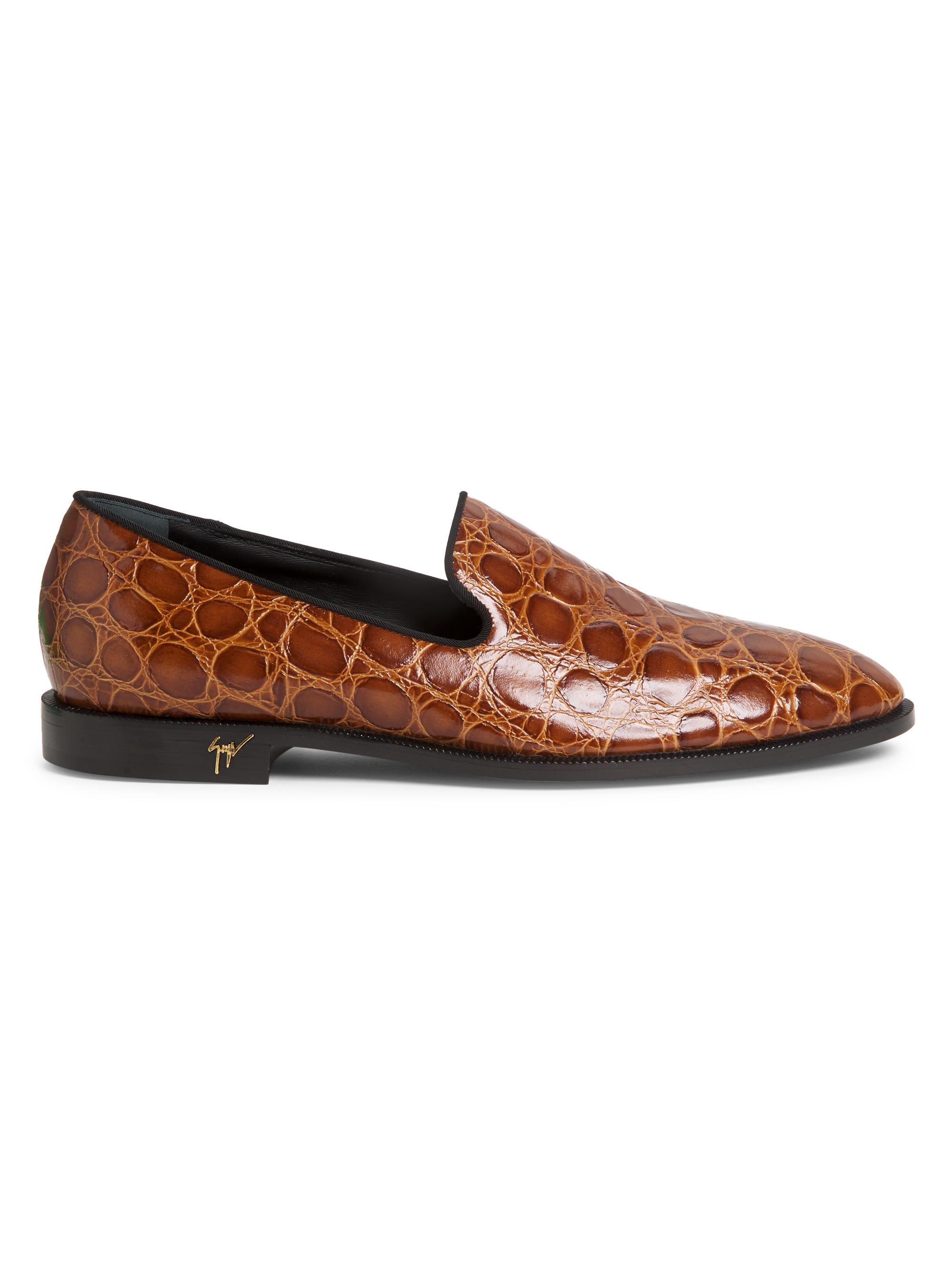 Giuseppe Zanotti Men's Goody Embossed Leather Loafers - Cuoio