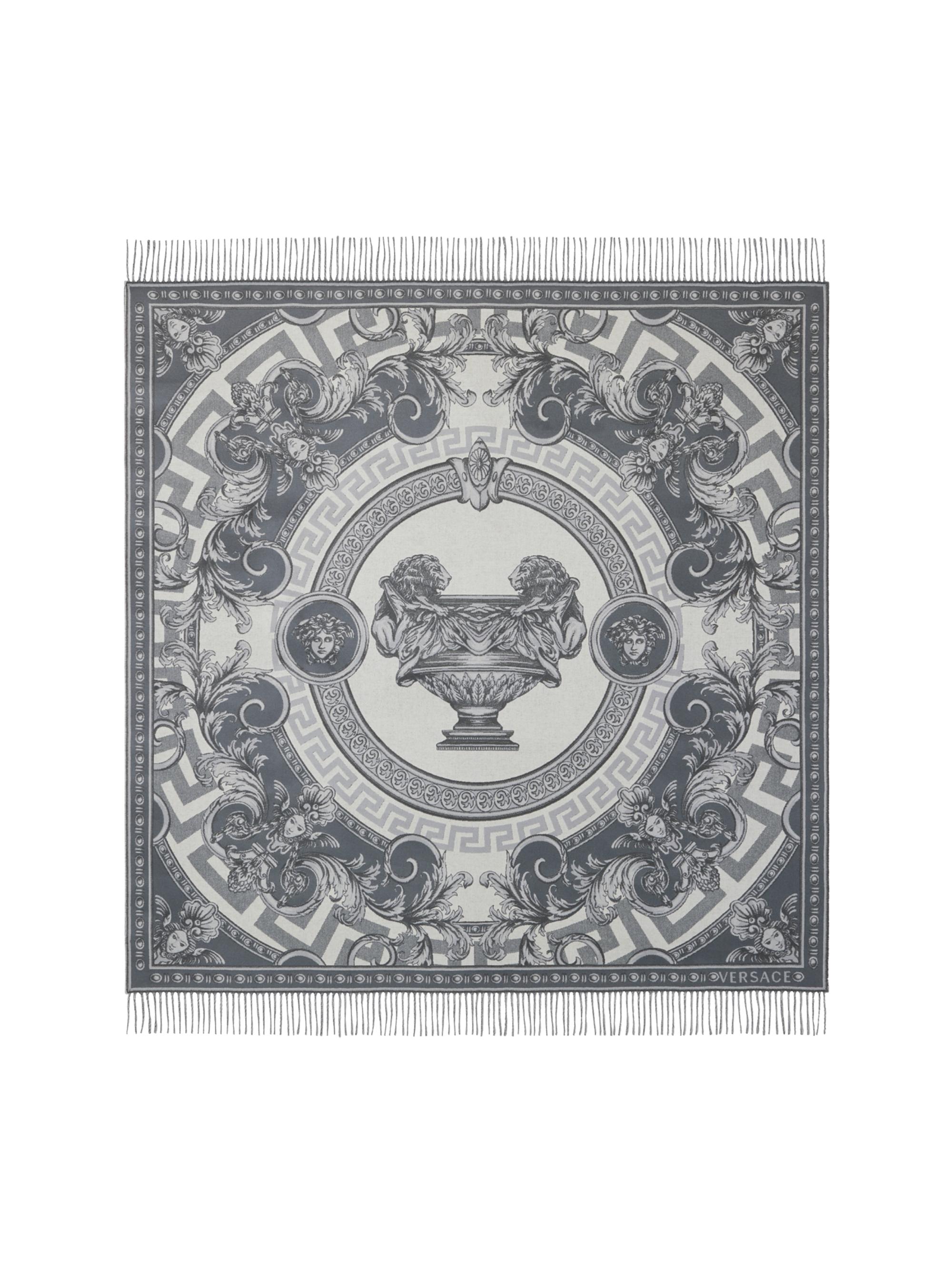 Versace La Coupe Des Dieux Plaid Blanket - Silver | Thumbnail 4