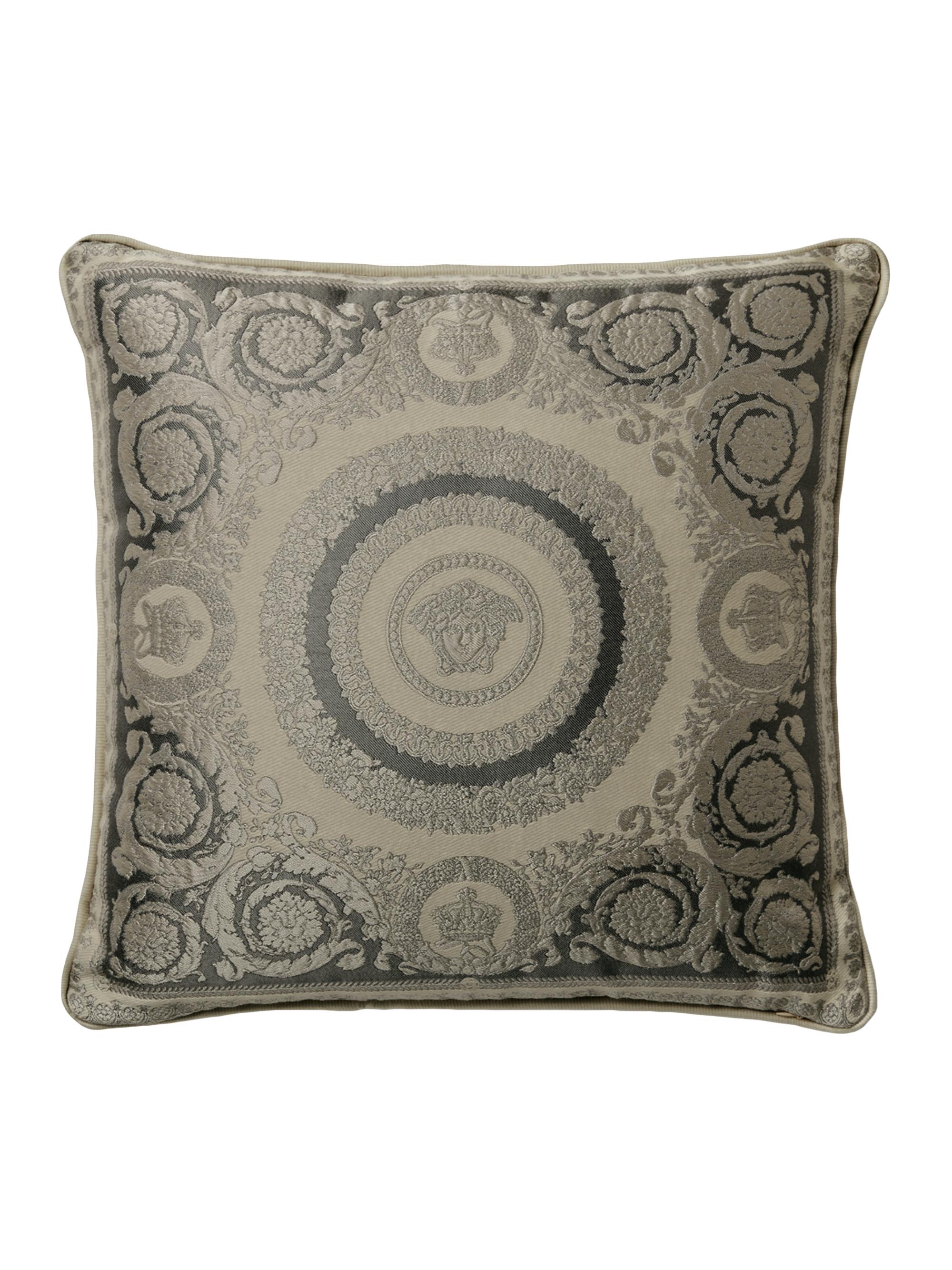 Versace Crete De Fleur Cushion - Anthracite